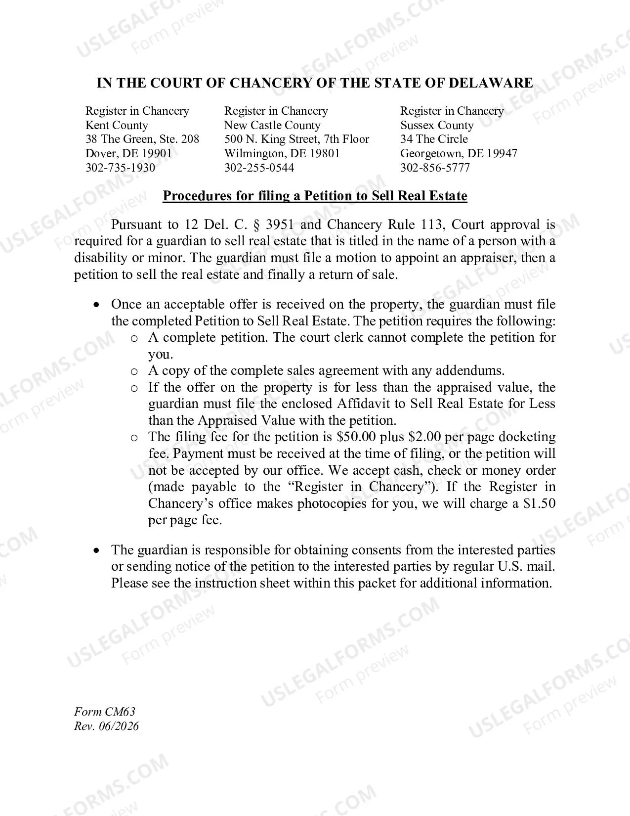 Preview Petition to Sell Real Estate
