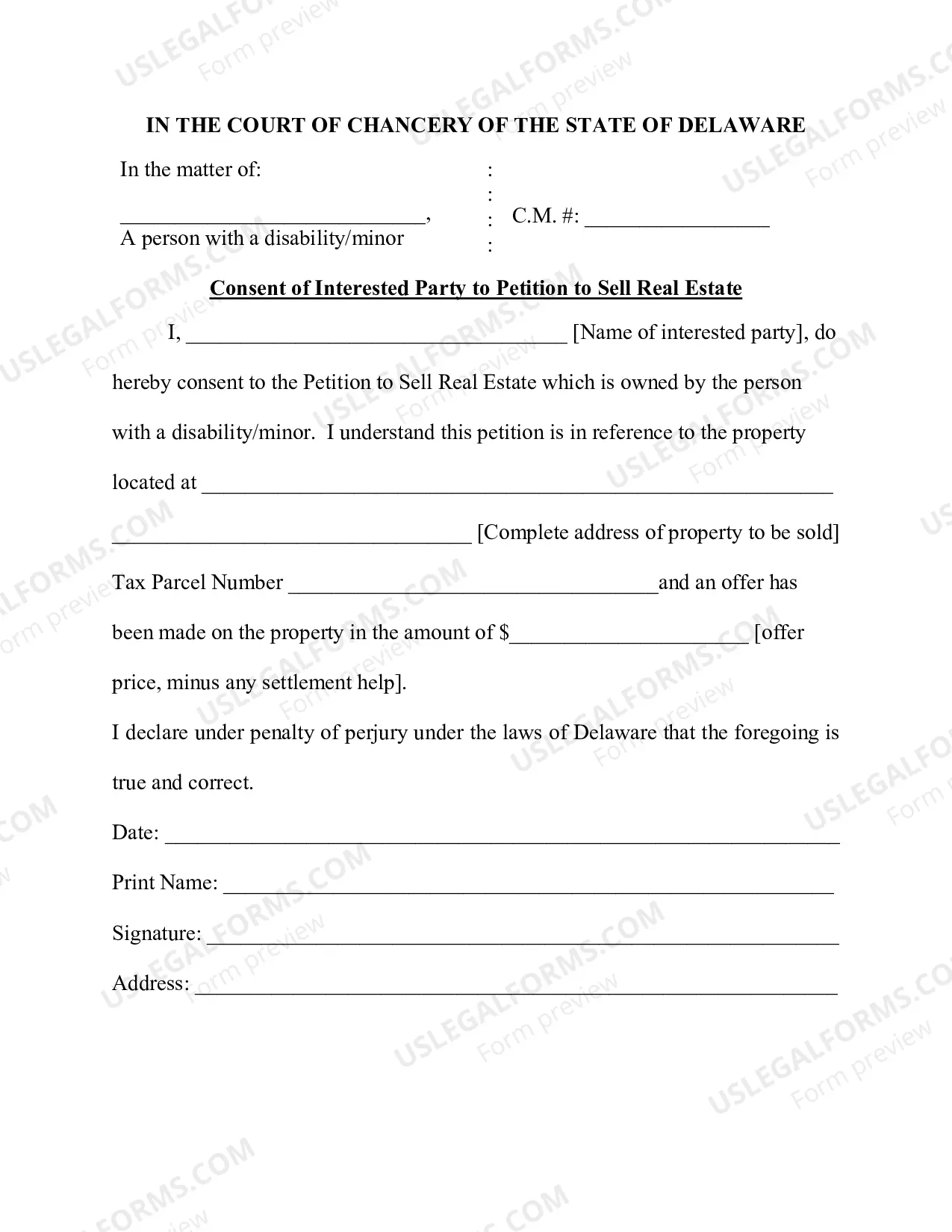 Preview Petition to Sell Real Estate