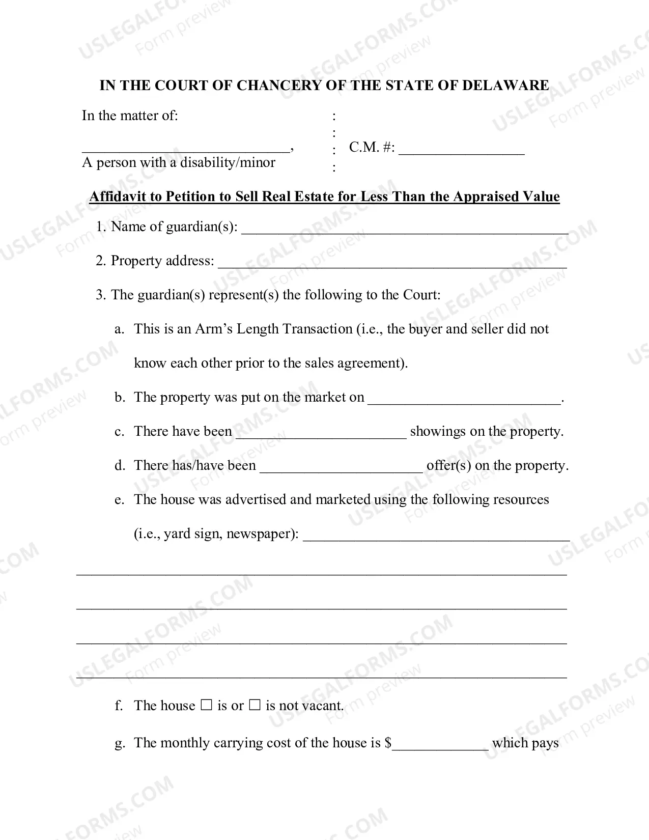Preview Petition to Sell Real Estate