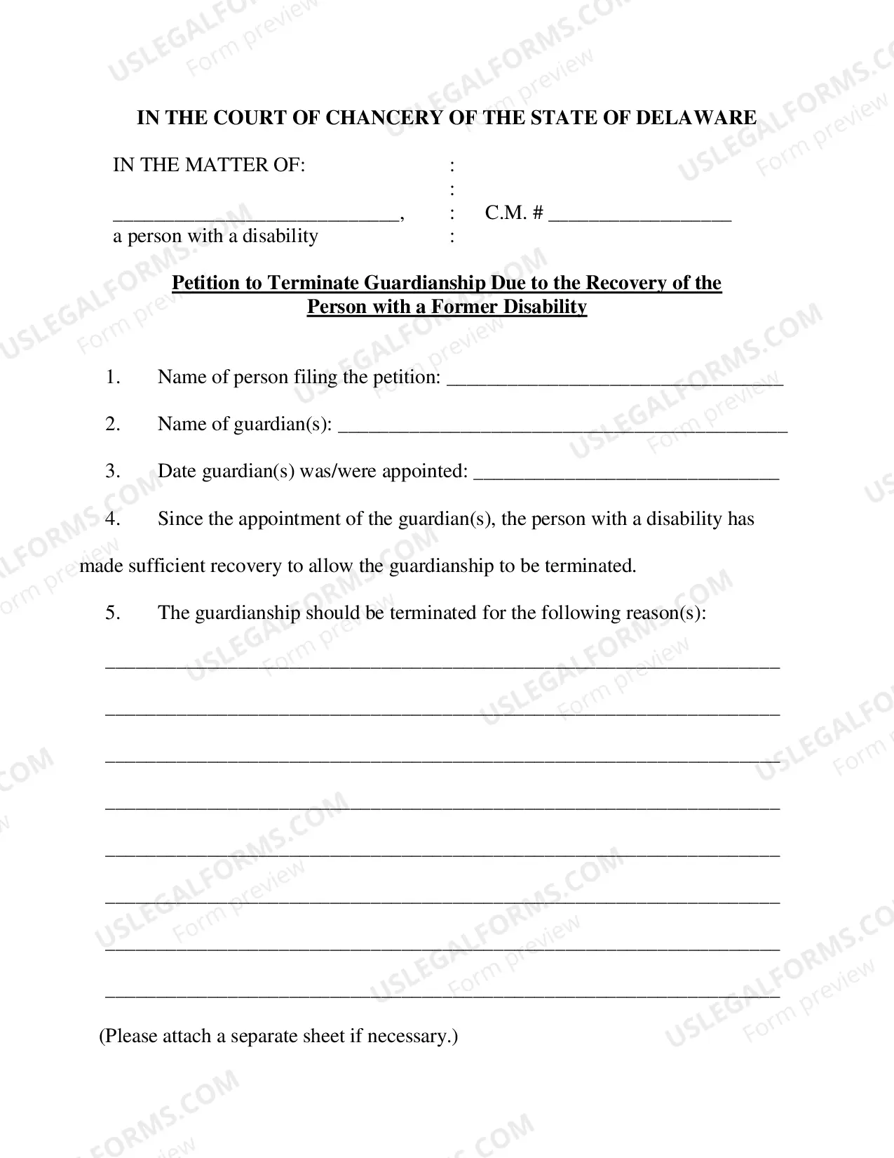 Preview Petition to Terminate Guardianship Due to Recovery