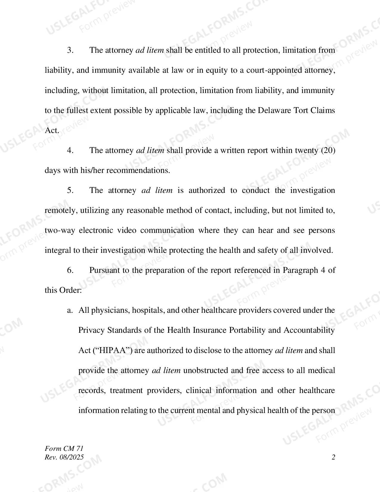 Preview Order to Appoint Attorney Ad Litem for Petition to Terminate Due to Recovery
