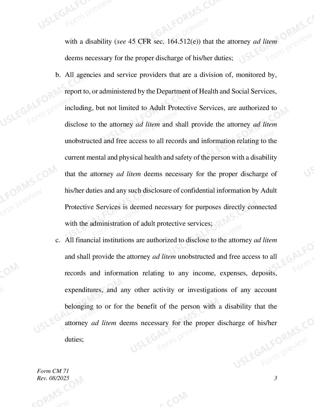 Preview Order to Appoint Attorney Ad Litem for Petition to Terminate Due to Recovery