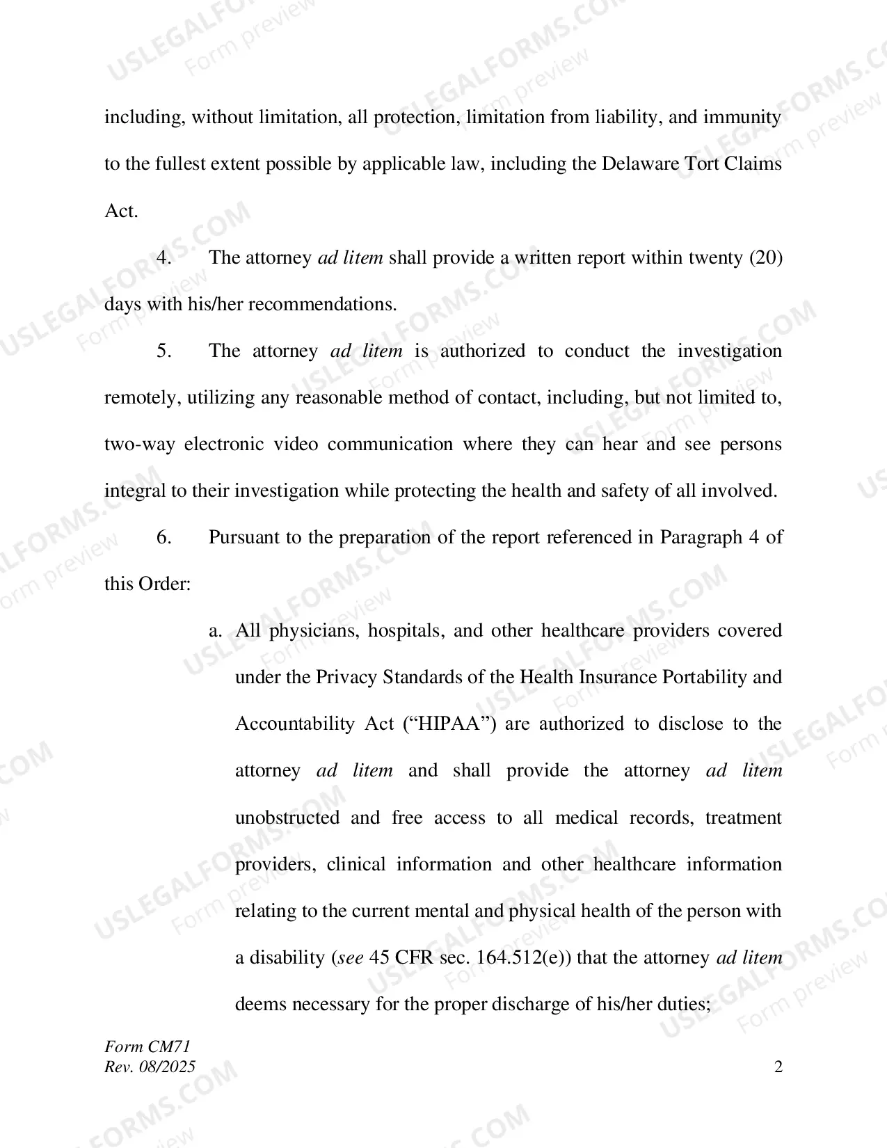 Preview Order to Appoint Attorney Ad Litem for Petition to Terminate Guardianship for Substitute Decision Making