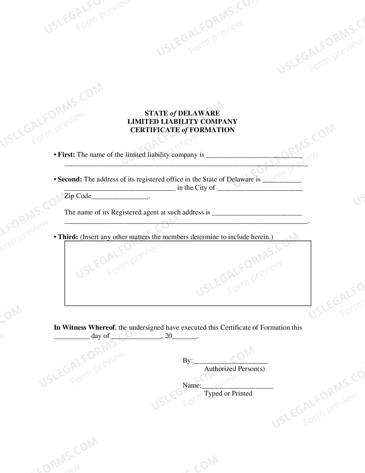 Preview Certificate of Conversion From A Non-Delaware Limited Liability Company To A Delaware Limited Liability Company