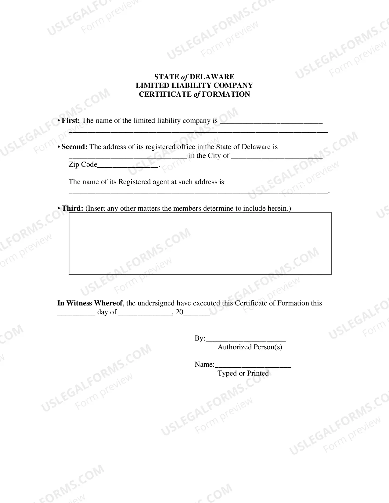 Preview Certificate of Conversion From A Partnership To Limited Liability Company
