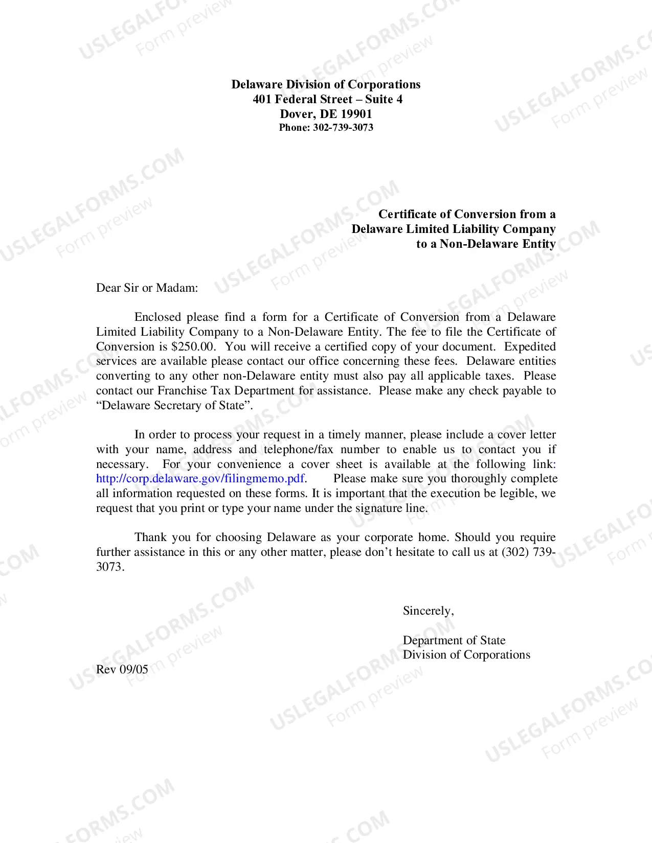 Preview Certificate of Conversion From Limited Liability Company To Non-Delaware Entity