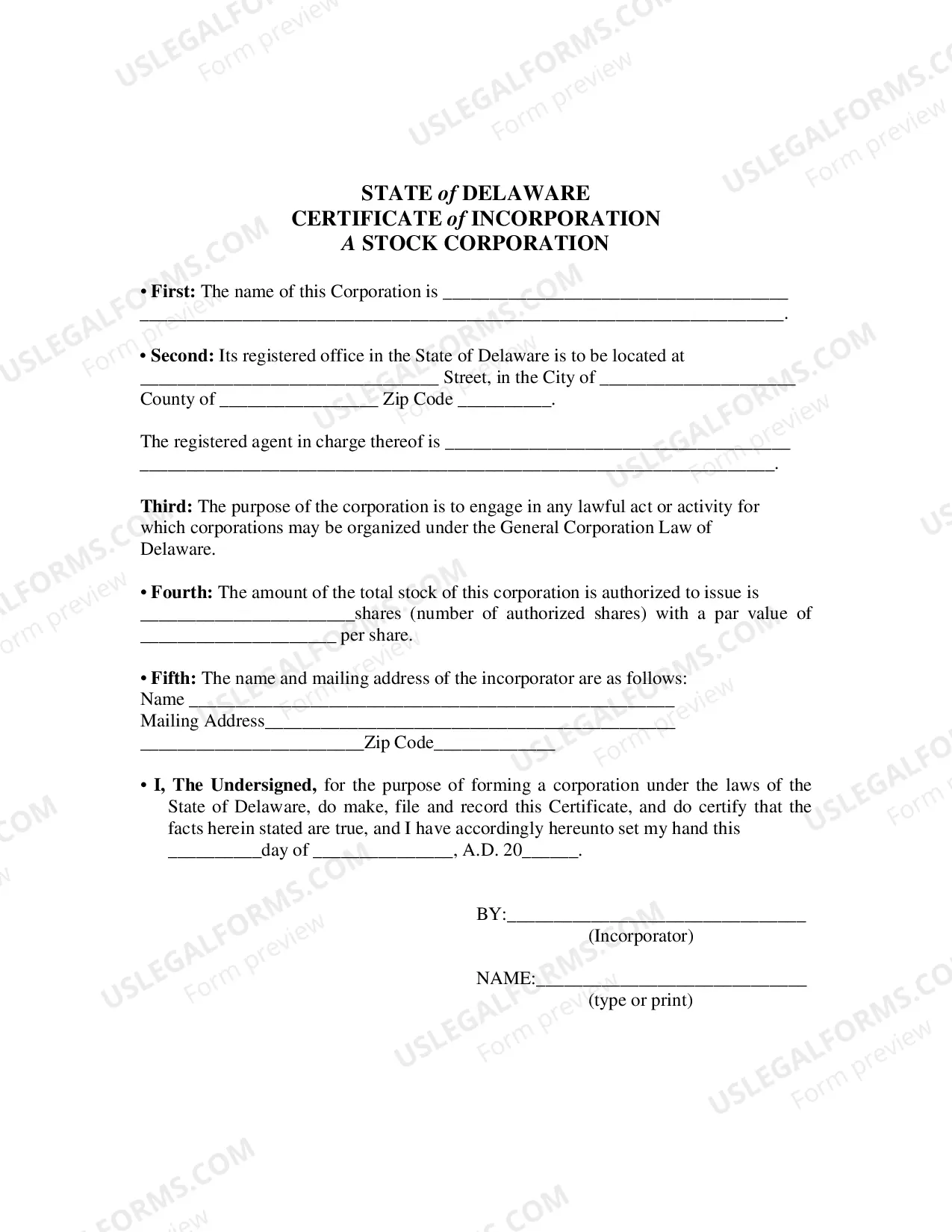 Preview Certificate of Conversion From Non-Delaware Corporation To Delaware Corporation