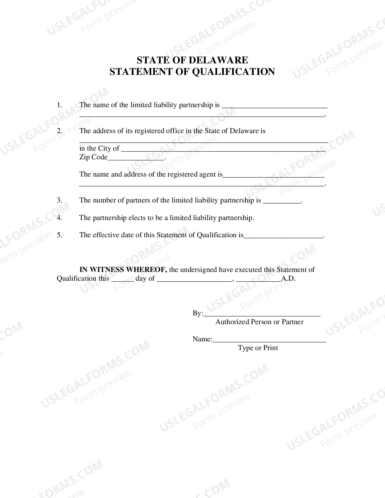 Preview Certificate of Conversion From Non-Delaware Partnership To Limited Liability Partnership
