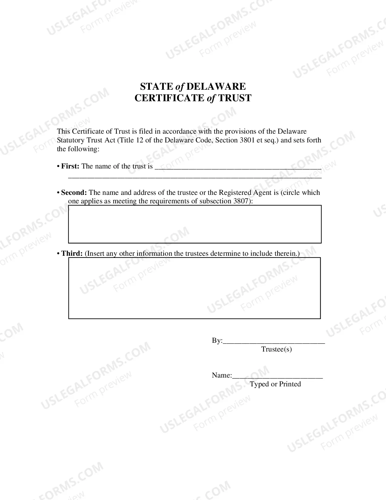 Preview Certificate of Conversion From Non-Delaware Statutory Trust To Delaware Statutory Trust