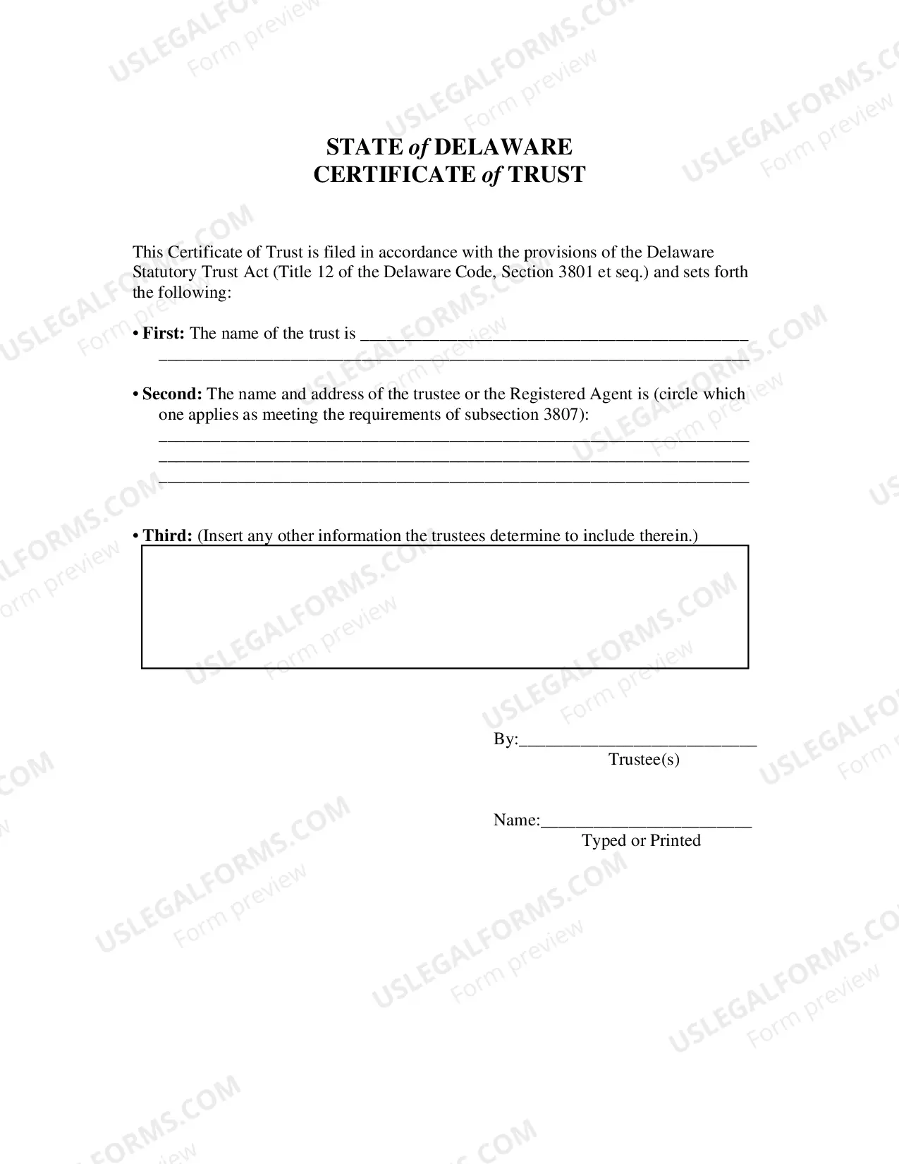 Preview Certificate of Conversion From Partnership To Statutory Trust