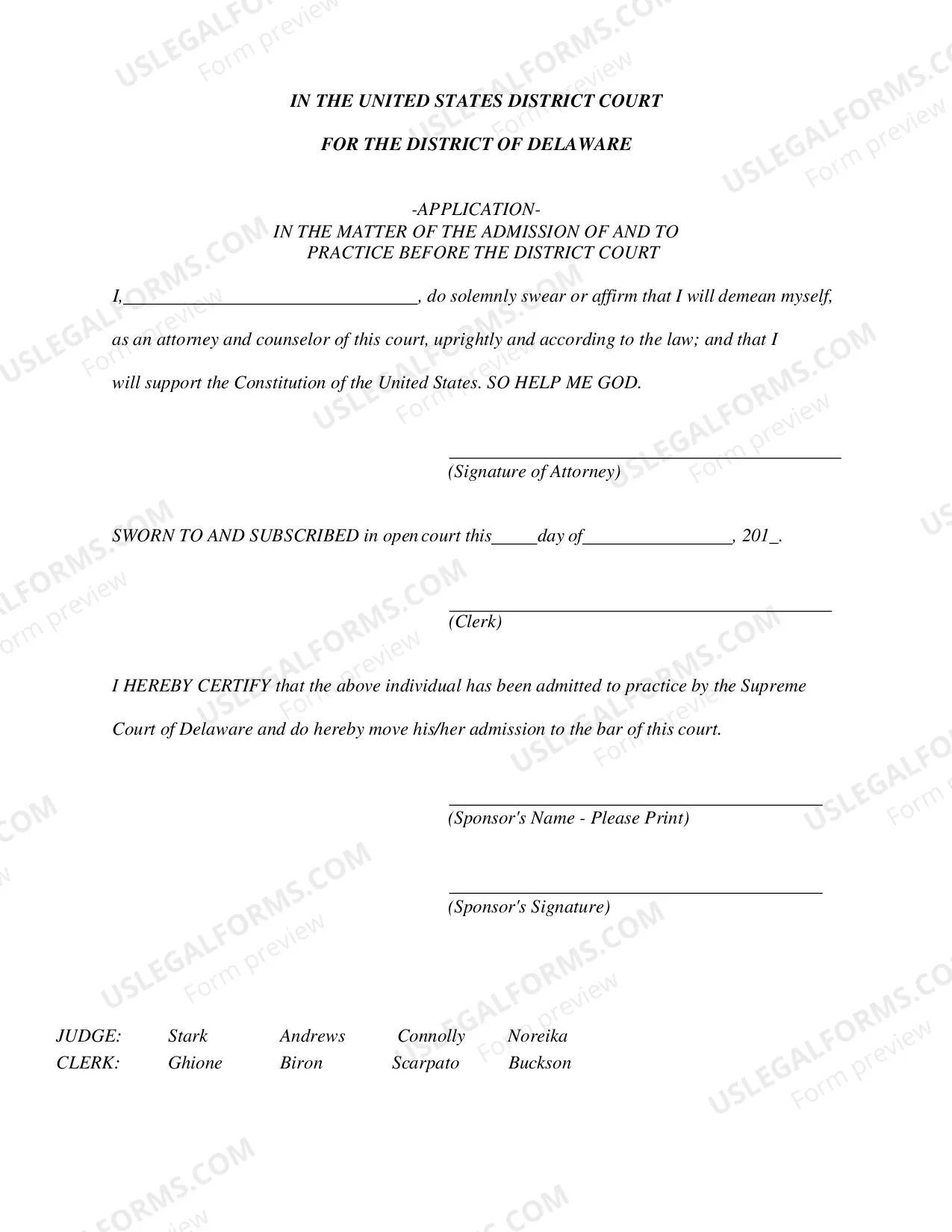 Preview Application For Admission To Bar