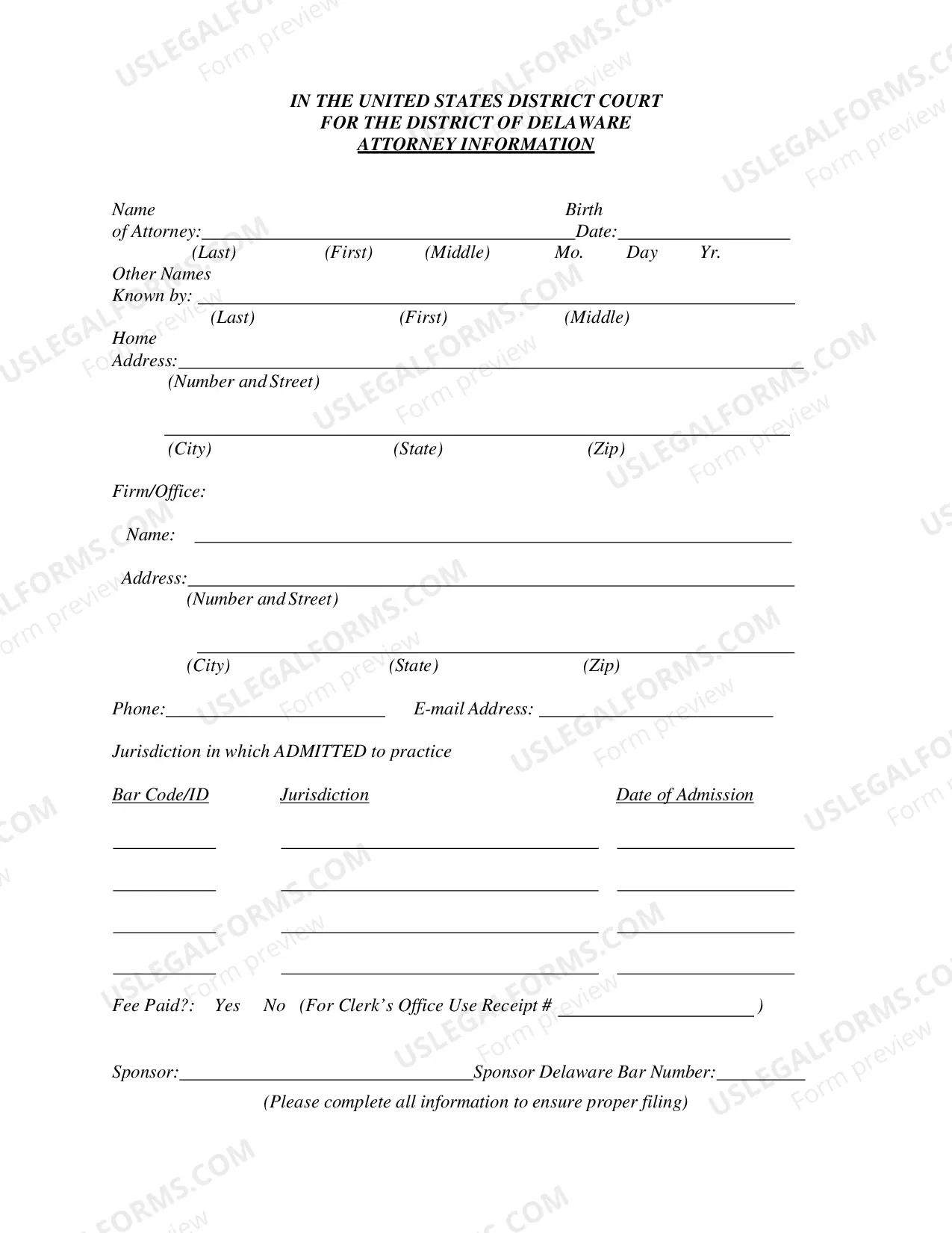 Preview Application For Admission To Bar