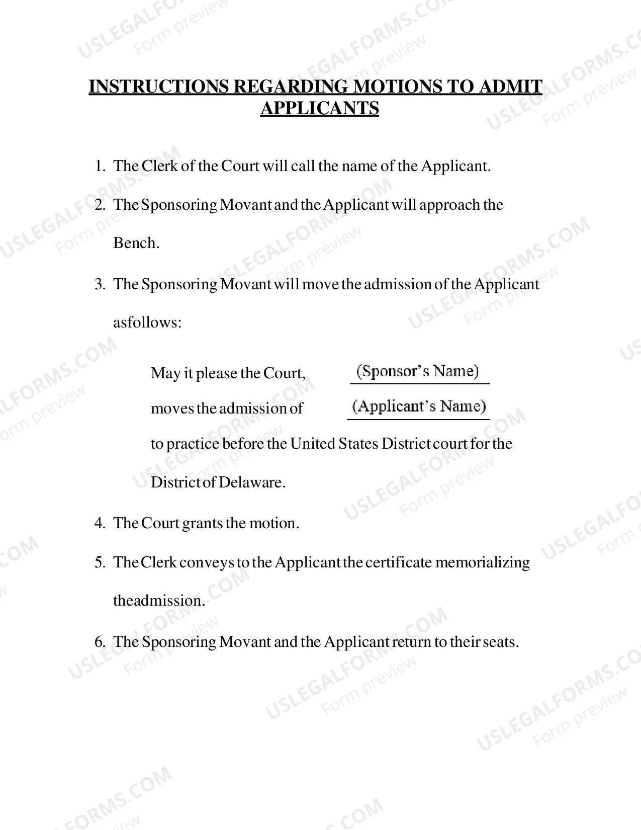 Preview Application For Admission To Bar