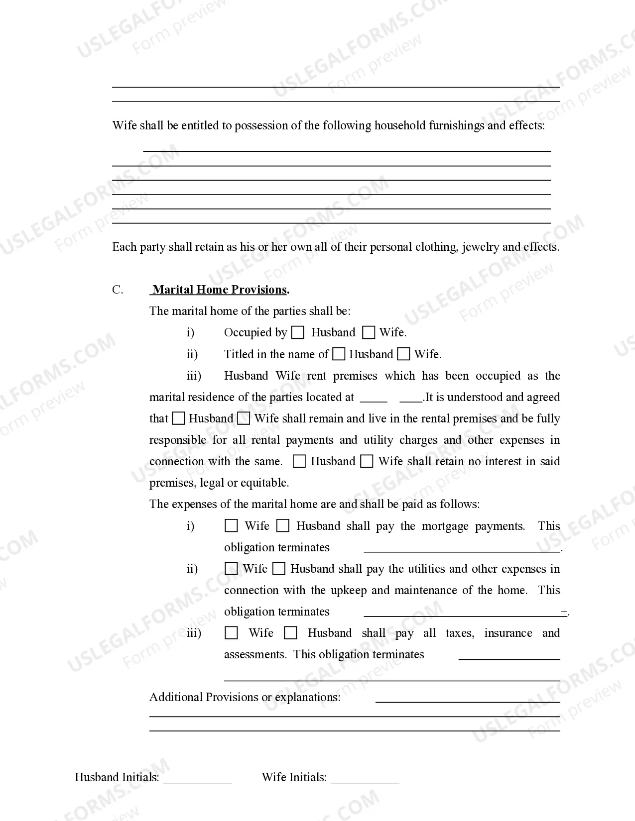 Preview Marital Legal Separation and Property Settlement Agreement Minor Children no Joint Property or Debts effective Immediately