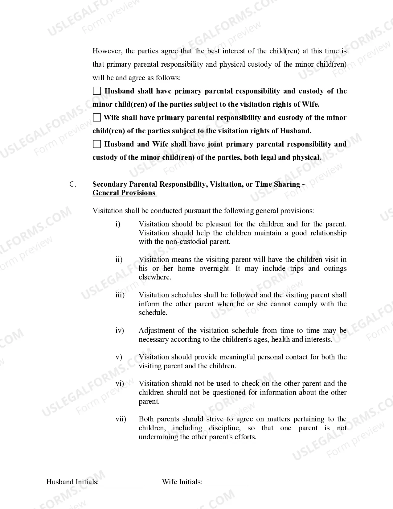 Preview Marital Legal Separation and Property Settlement Agreement Minor Children no Joint Property or Debts effective Immediately