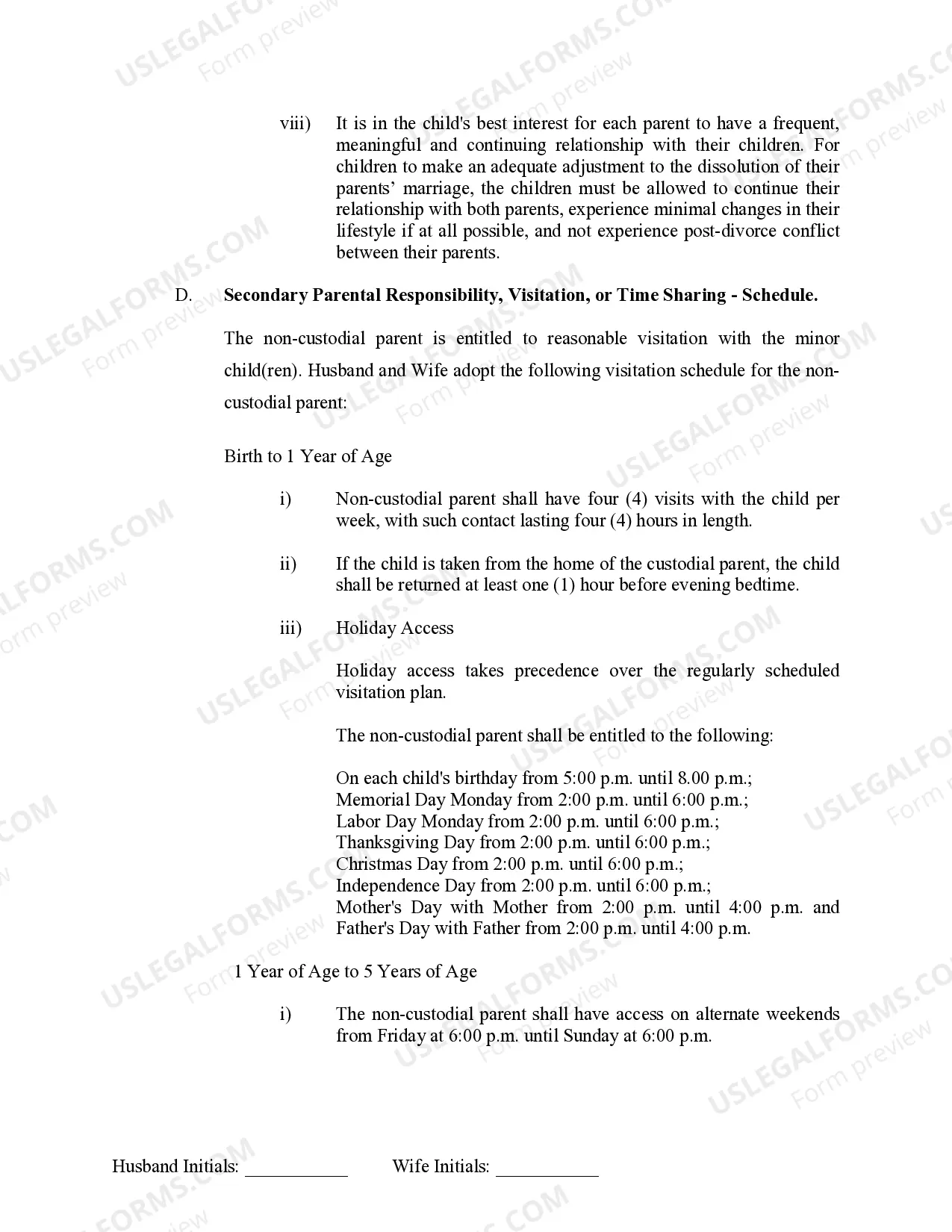 Preview Marital Legal Separation and Property Settlement Agreement Minor Children no Joint Property or Debts effective Immediately