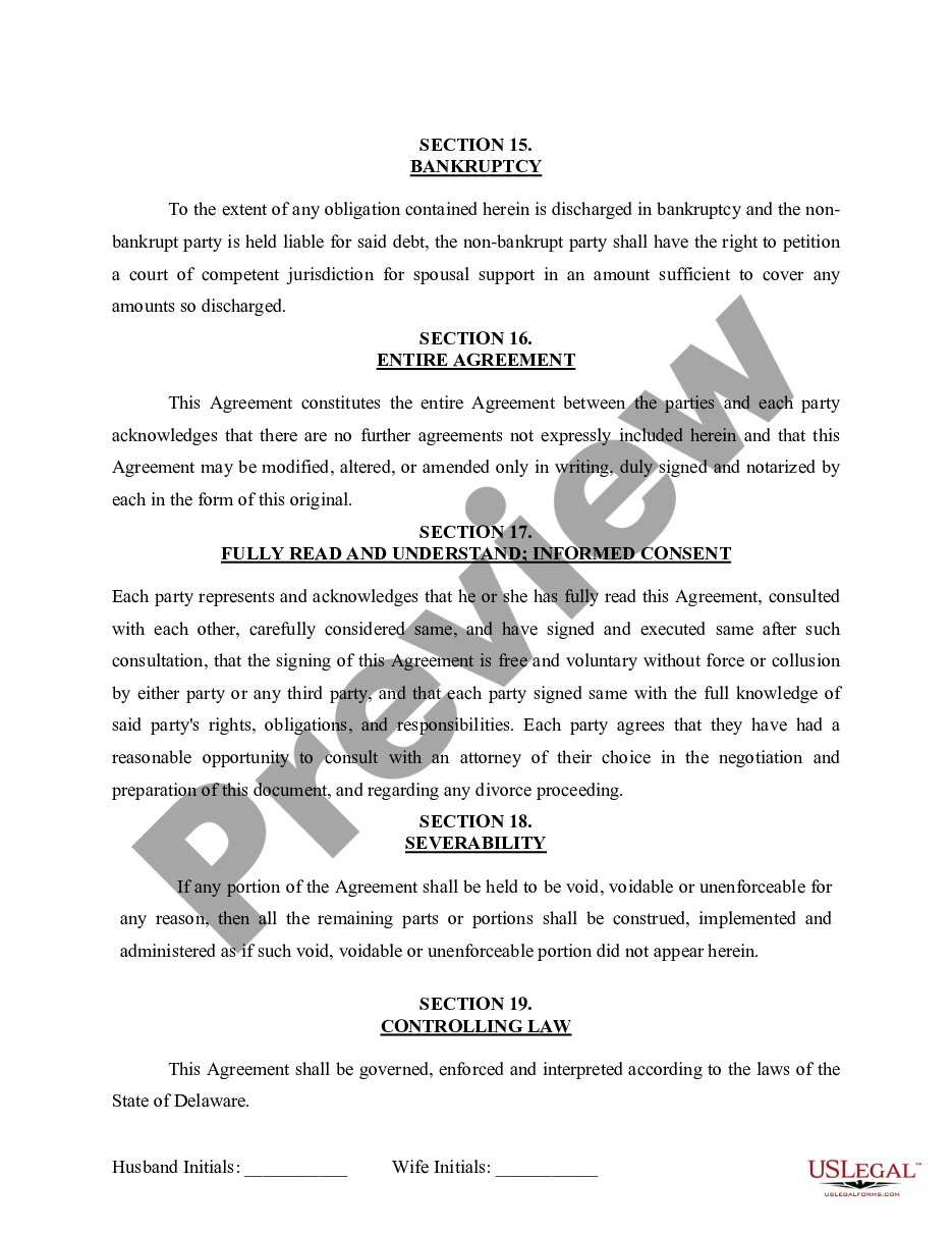 page 9 Marital Legal Separation and Property Settlement Agreement for persons with no Children, no Joint Property, or Debts Effective Immediately preview
