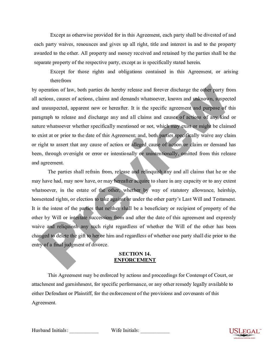 page 8 Marital Legal Separation and Property Settlement Agreement for persons with no Children, no Joint Property, or Debts Effective Immediately preview