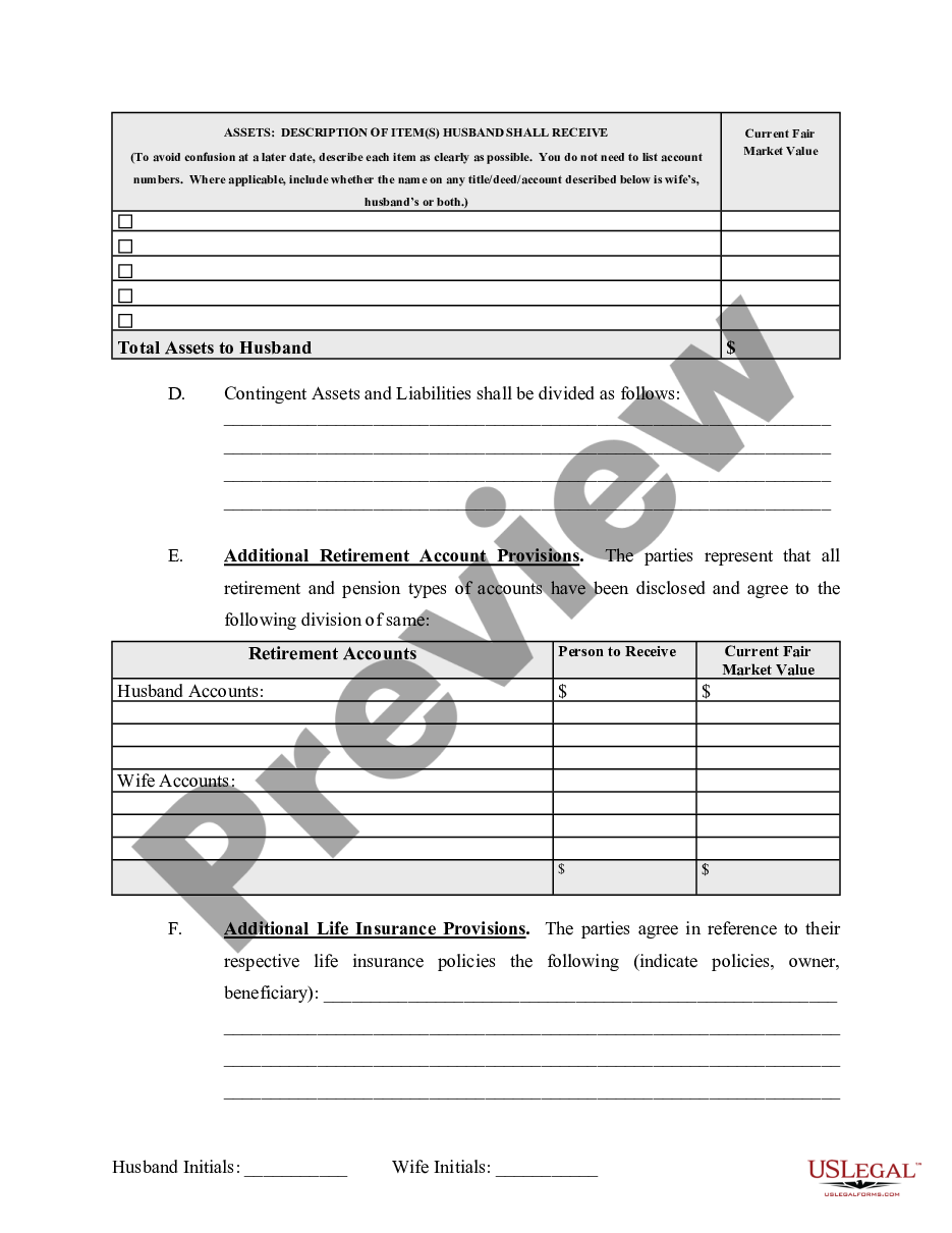 page 6 Marital Legal Separation and Property Settlement Agreement no Children parties may have Joint Property or Debts where Divorce Action Filed preview