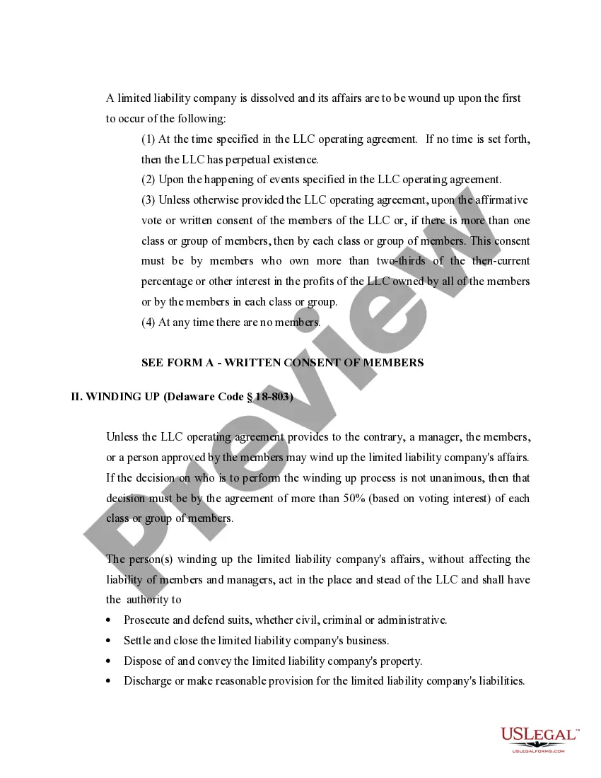 Get Delaware Dissolution Package to Dissolve Limited Liability Company LLC Preview Delaware Dissolution Package to Dissolve Limited Liability Company LLC