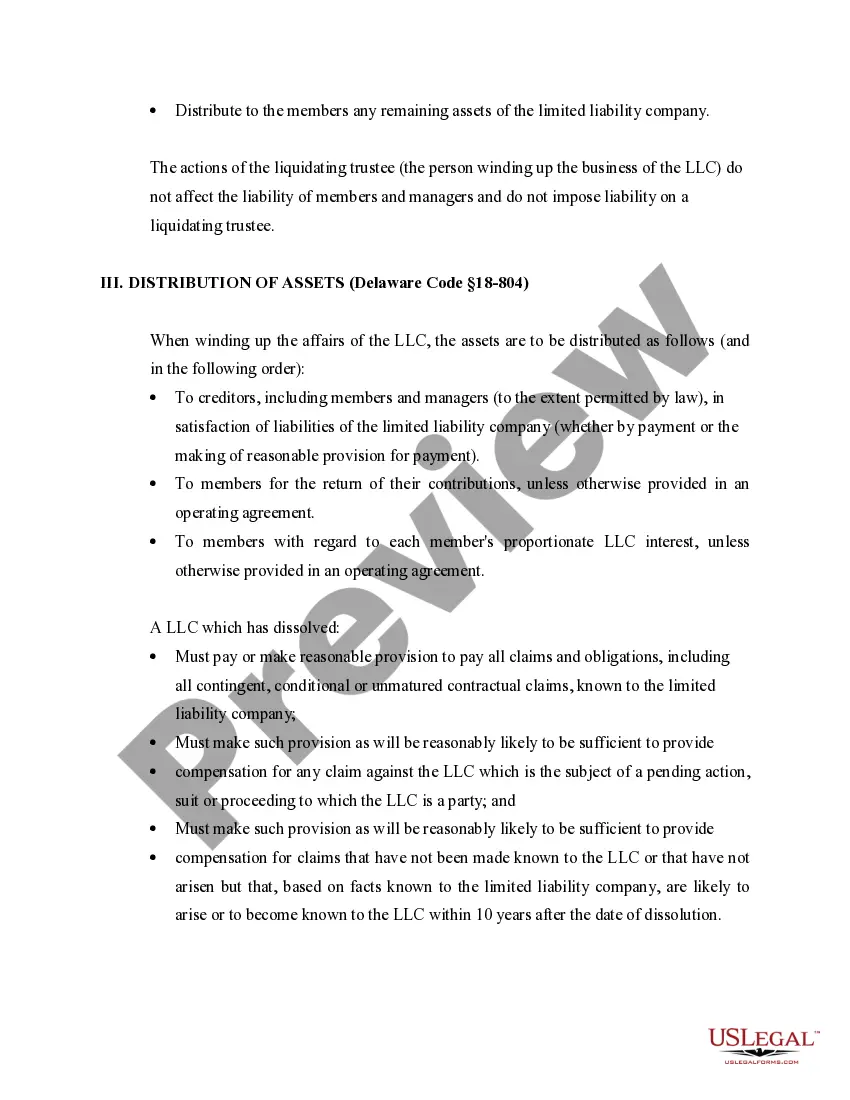 Get Delaware Dissolution Package to Dissolve Limited Liability Company LLC Preview Delaware Dissolution Package to Dissolve Limited Liability Company LLC