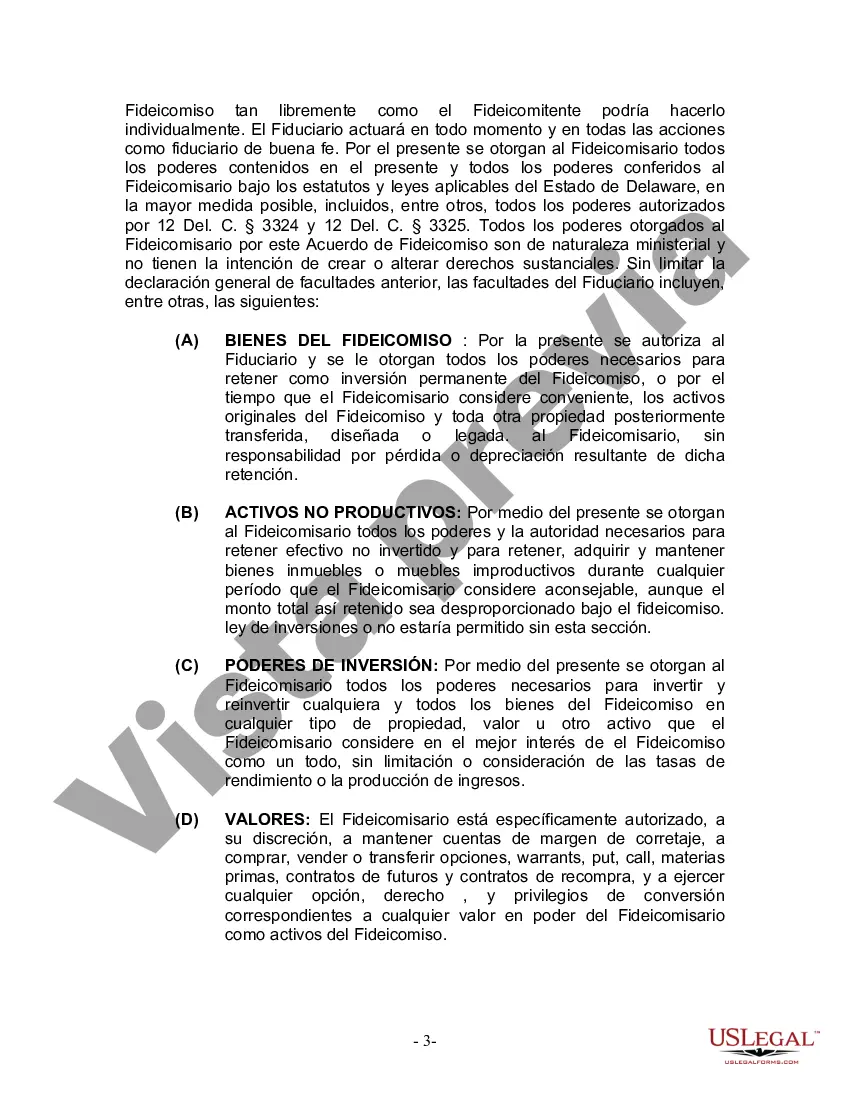 Preview Fideicomiso en vida para esposo y esposa sin hijos