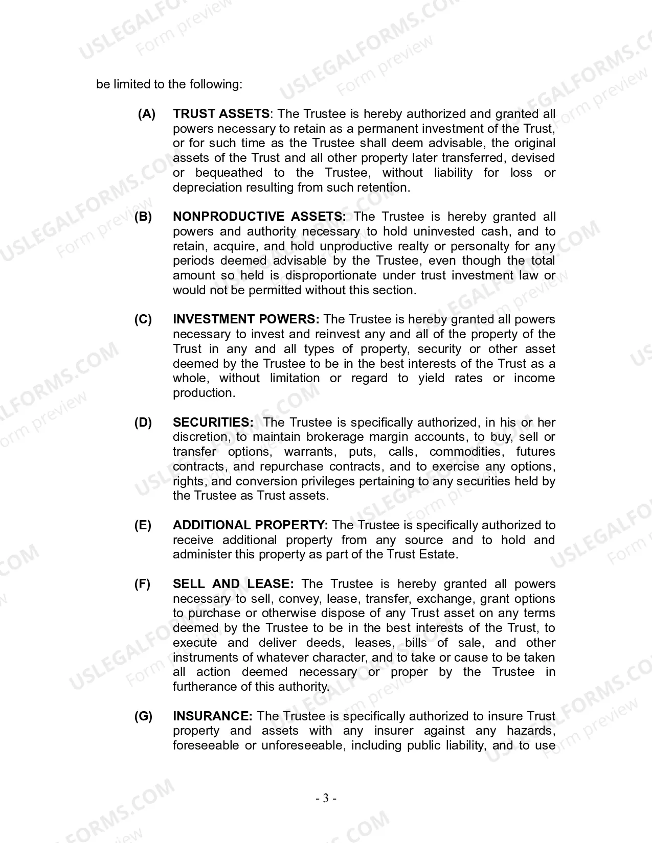 Preview Revocable Living Trust for Husband and Wife with No Children