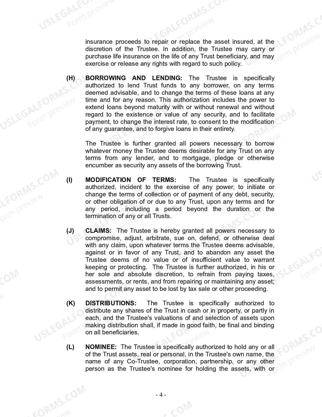 Preview Revocable Living Trust for Husband and Wife with No Children