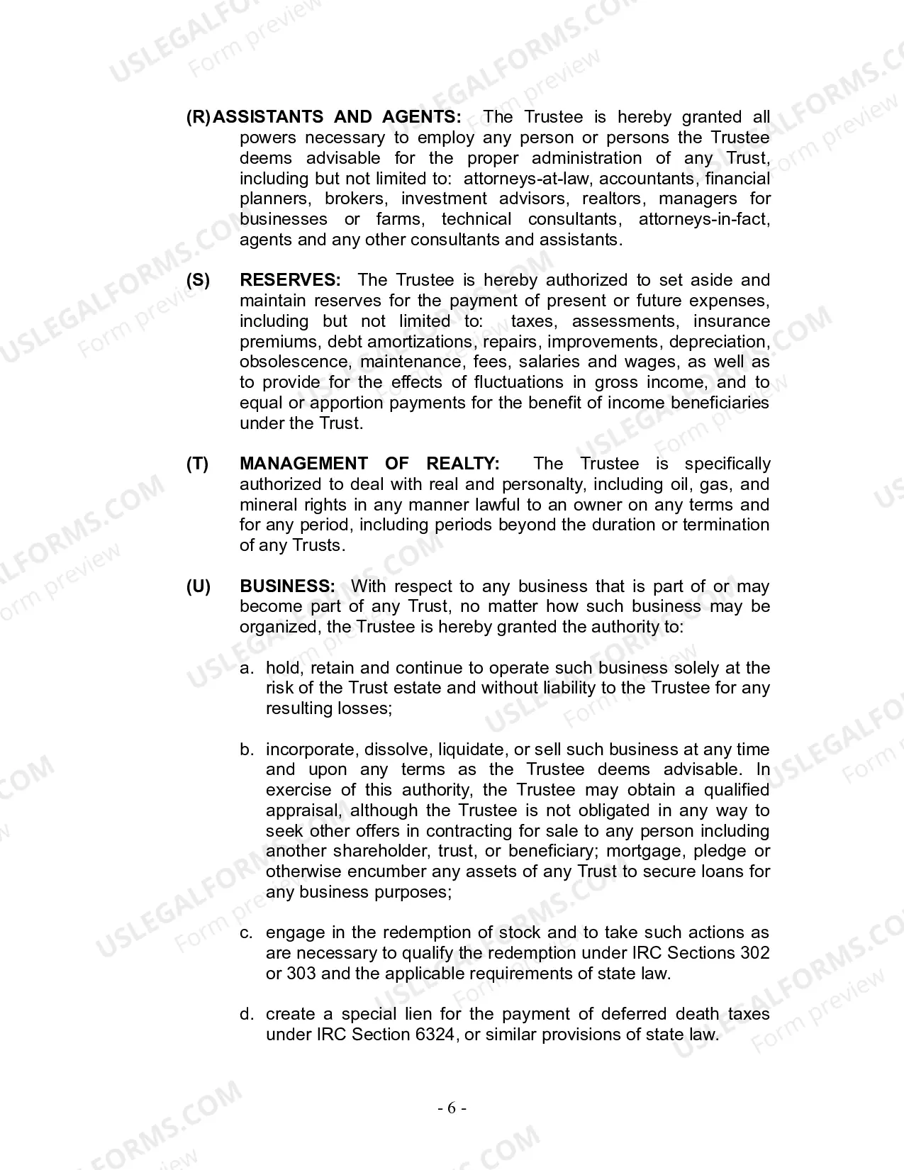 Preview Revocable Living Trust for Husband and Wife with No Children