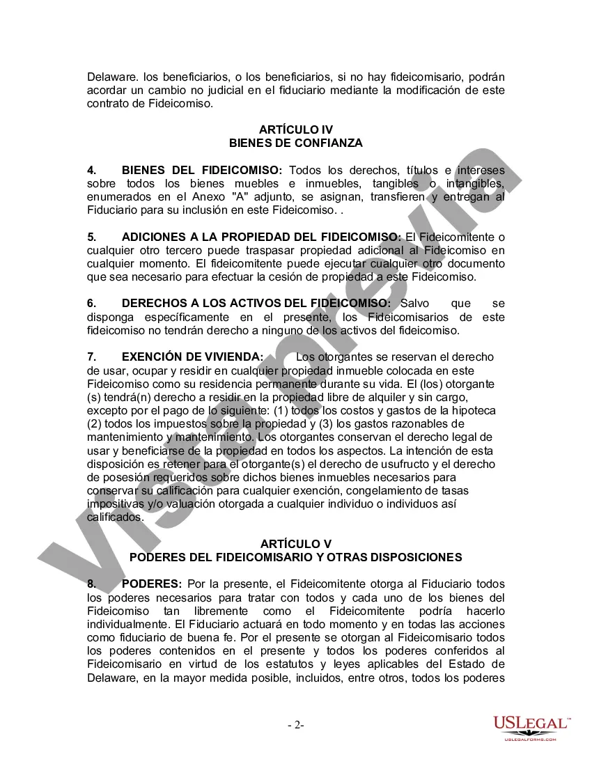 Preview Fideicomiso en vida para una persona soltera, divorciada o viuda o viudo sin hijos