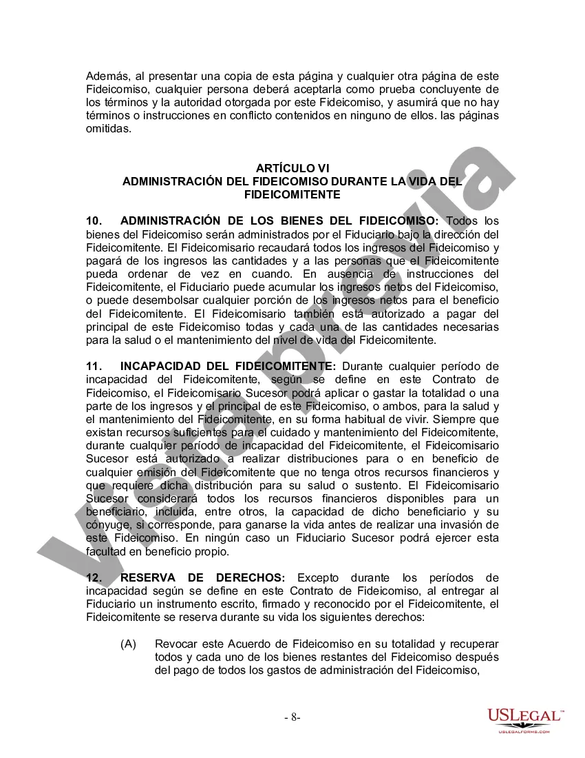Preview Fideicomiso en vida para una persona soltera, divorciada o viuda o viudo sin hijos