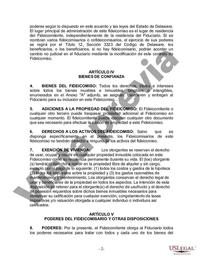 Preview Fideicomiso en vida para persona soltera, divorciada o viuda o viuda con hijos