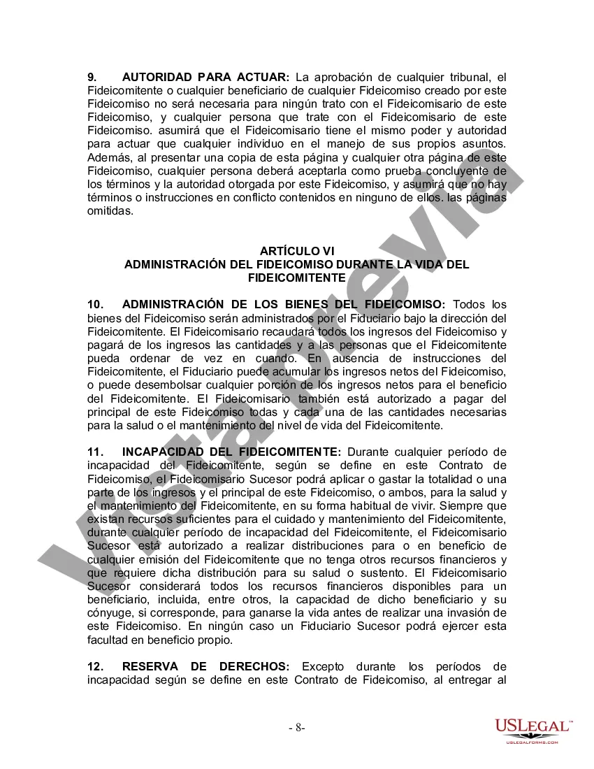 Preview Fideicomiso en vida para persona soltera, divorciada o viuda o viuda con hijos