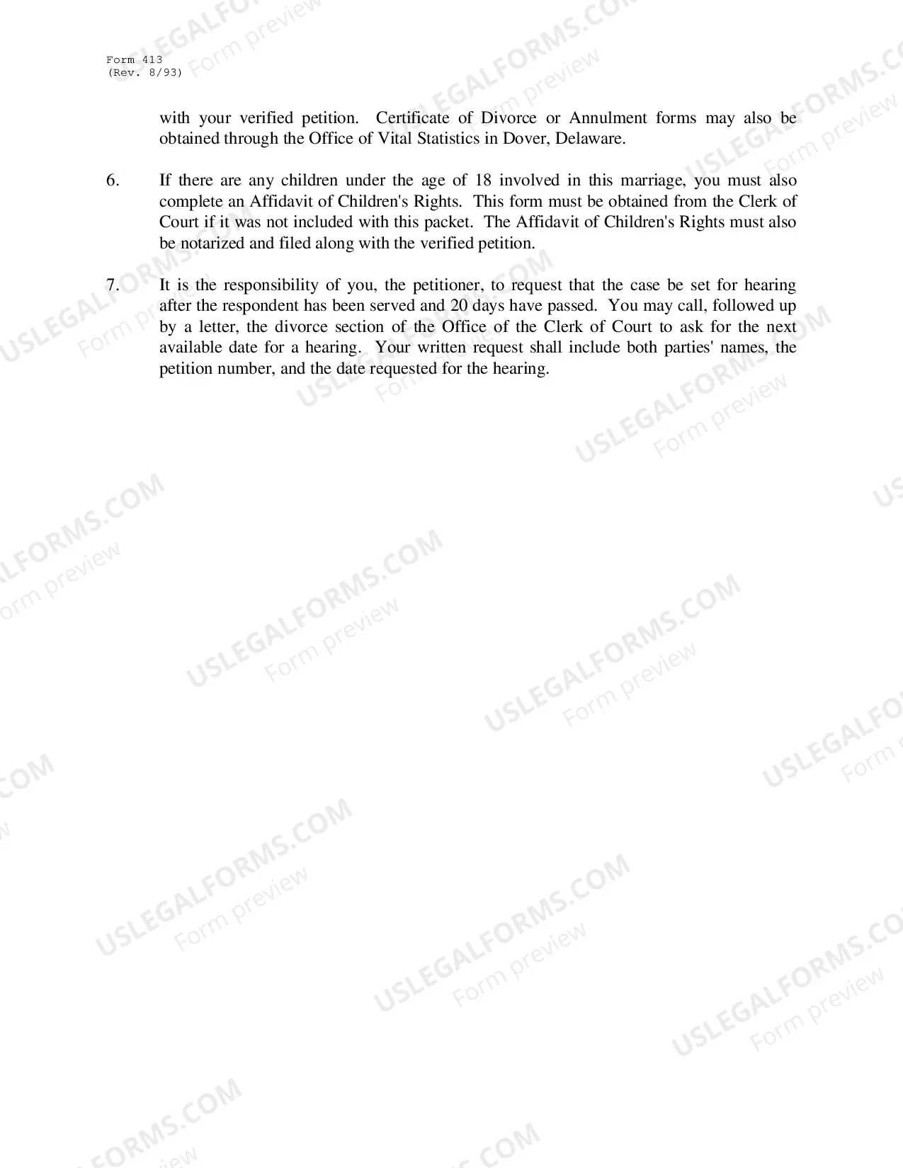 Preview Pro Se Divorce Instructions