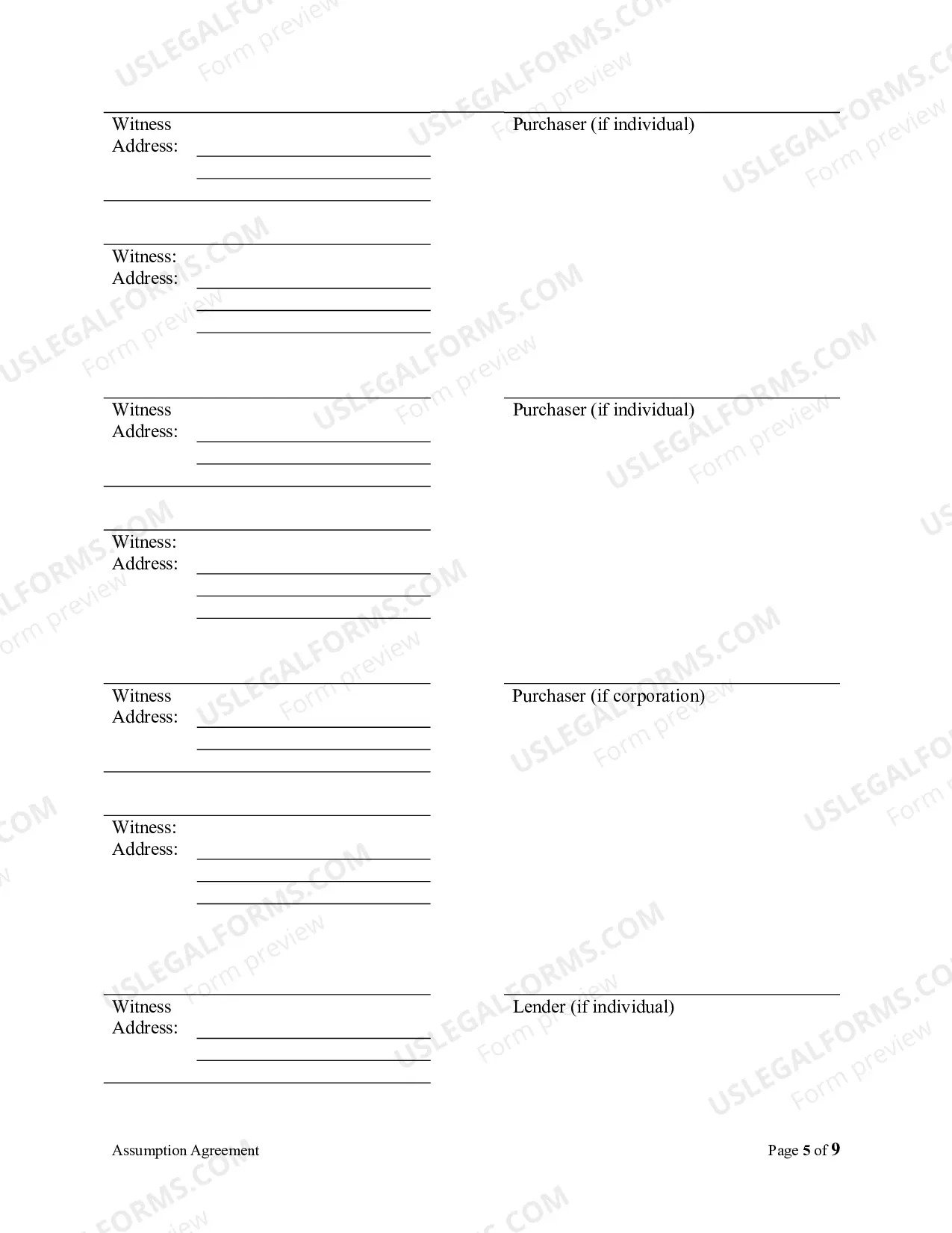 Preview Assumption Agreement of Mortgage and Release of Original Mortgagors