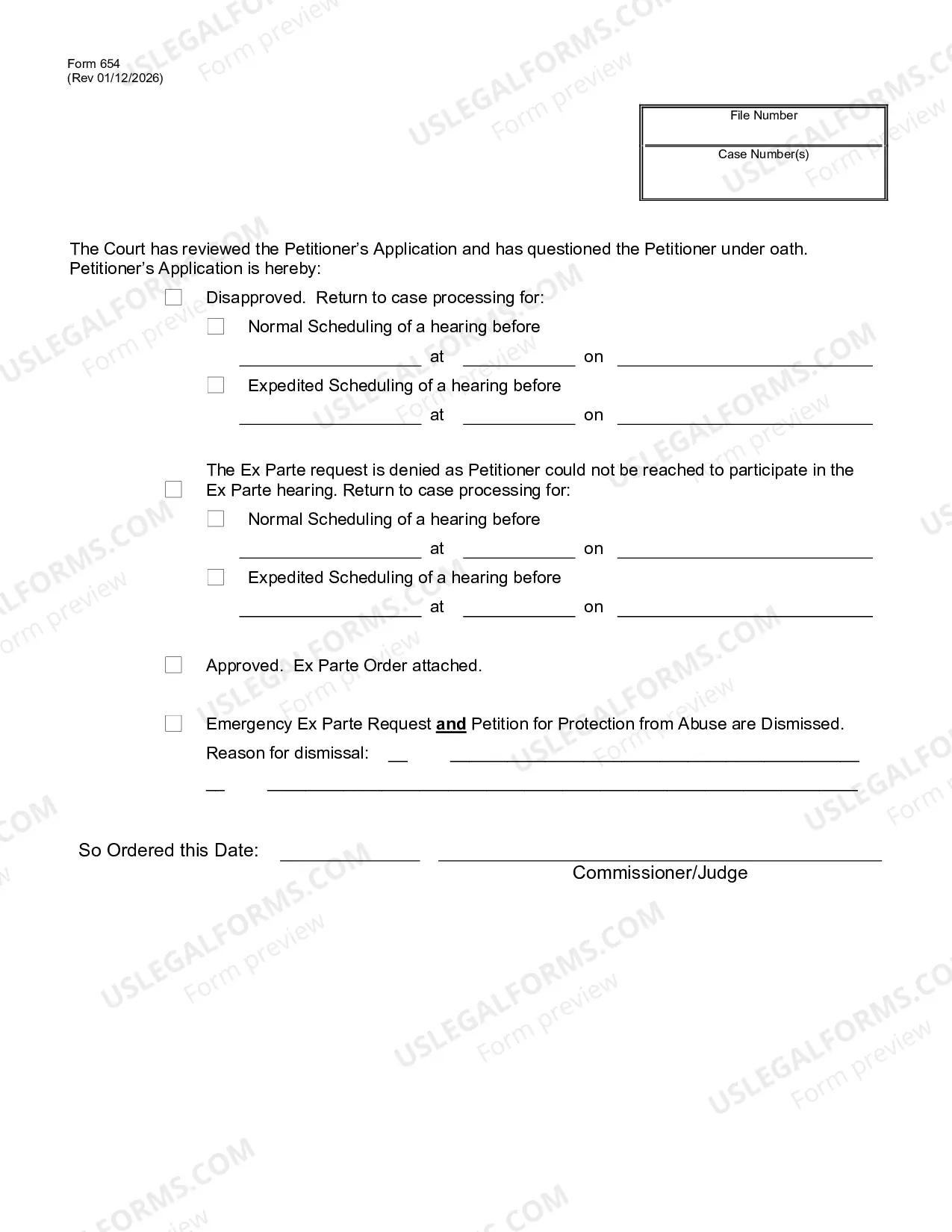 Preview Affidavit for Emergency Exparte PFA Order
