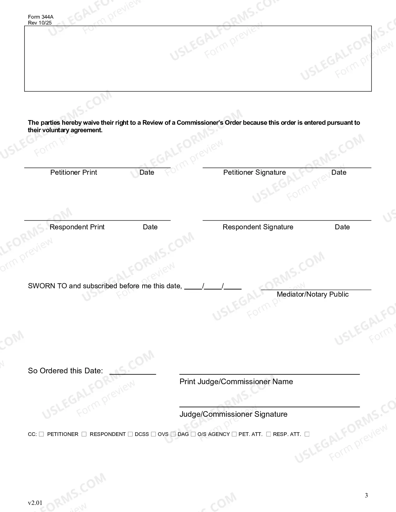 Preview Consent Order - Support