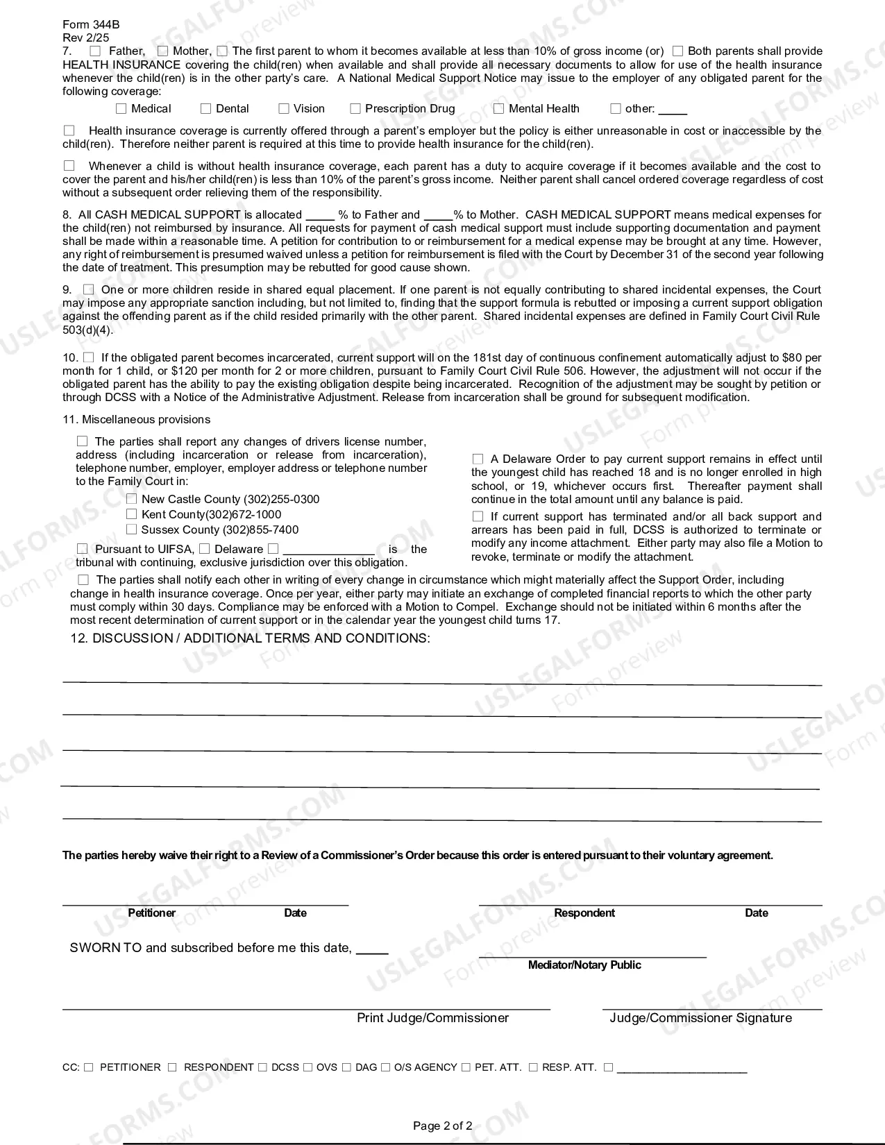 Preview Consent Order - Mod/Arrears