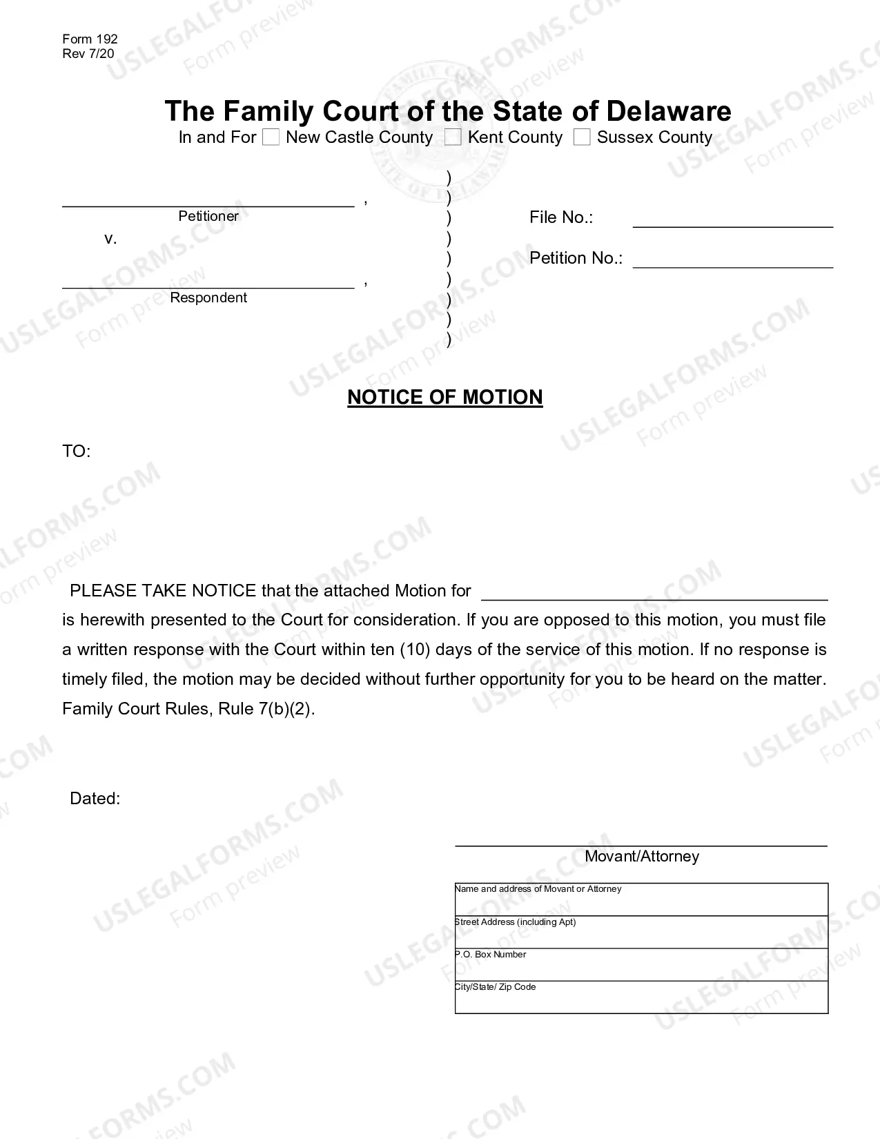Preview Motion for Continuance