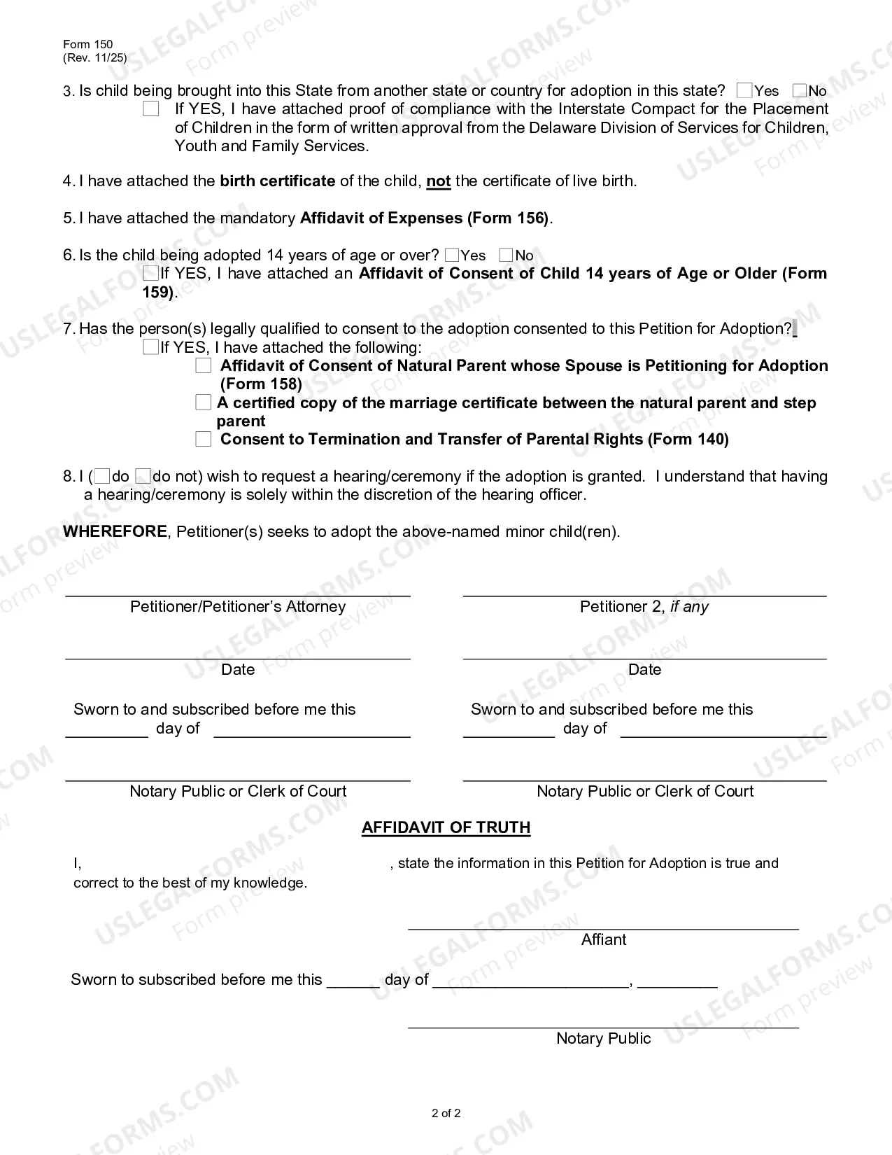 Preview Petition for Adoption (Fill-In)