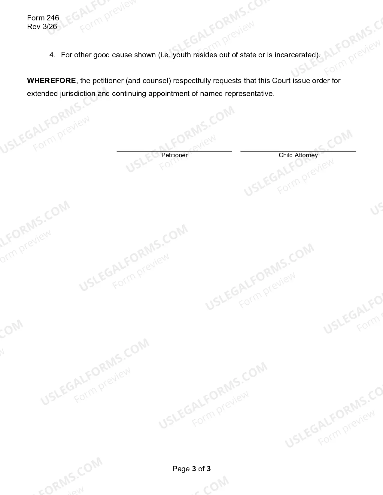 Preview Petition for Extended Jurisdiction