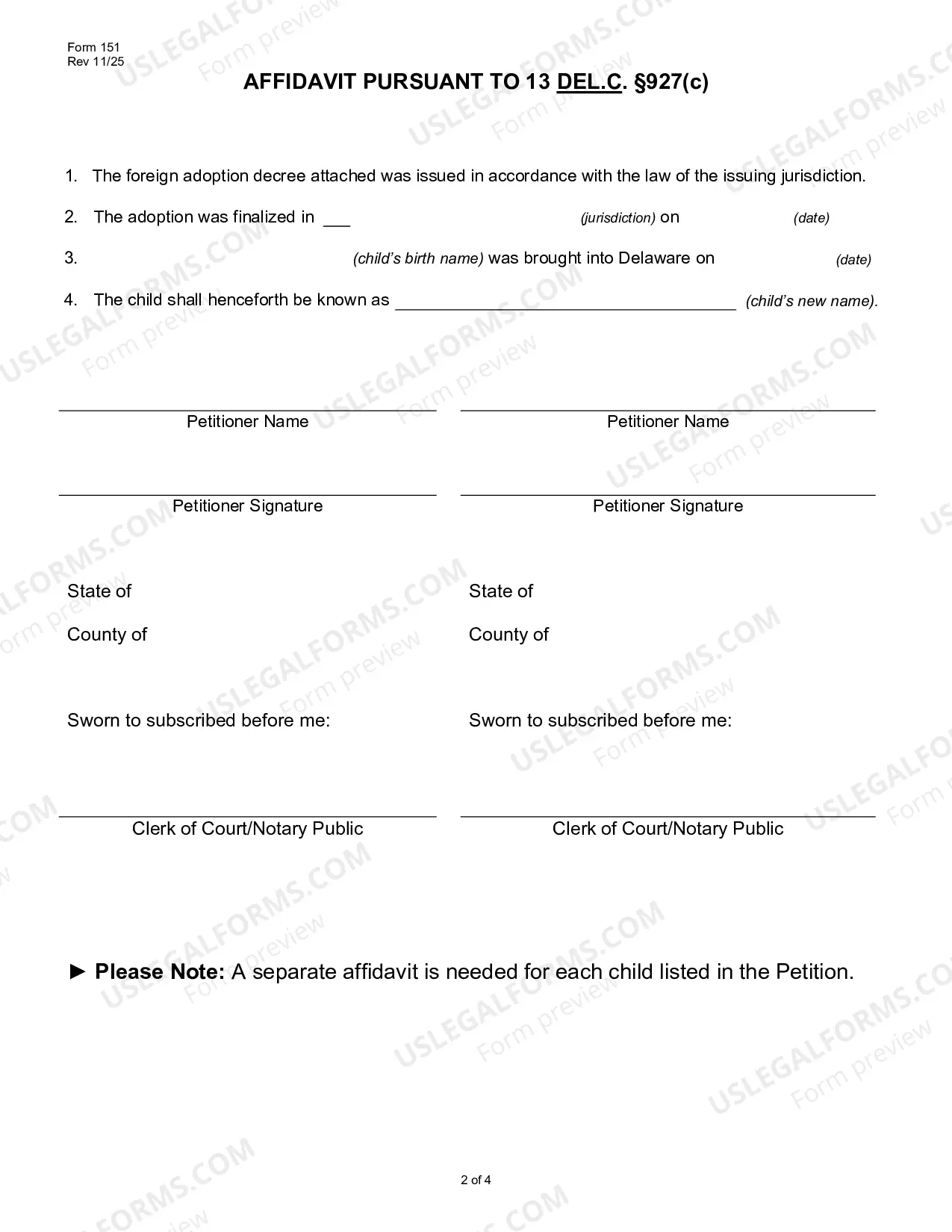 Preview Petition for Foreign Adoption