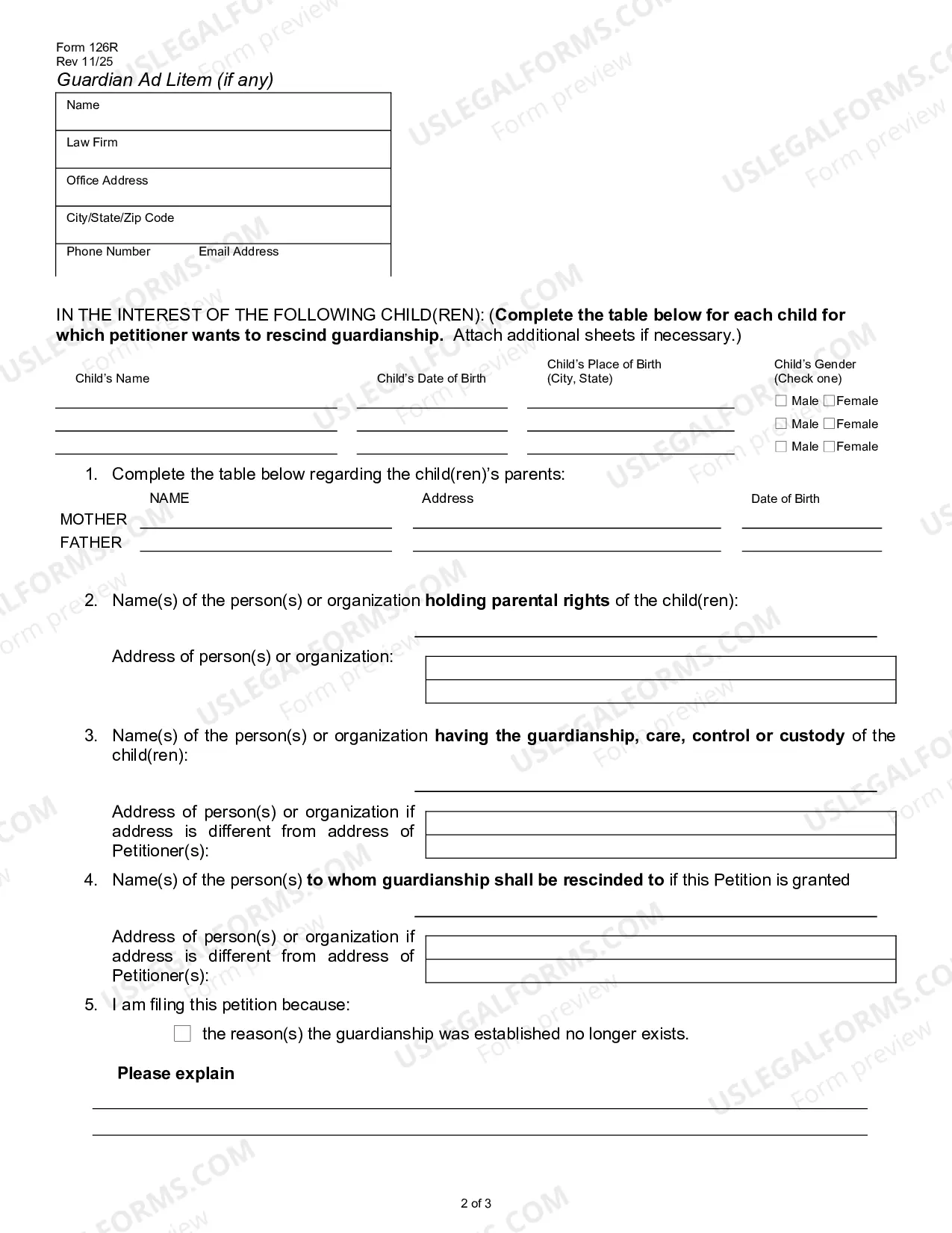 Preview Petition to Rescind Guardianship