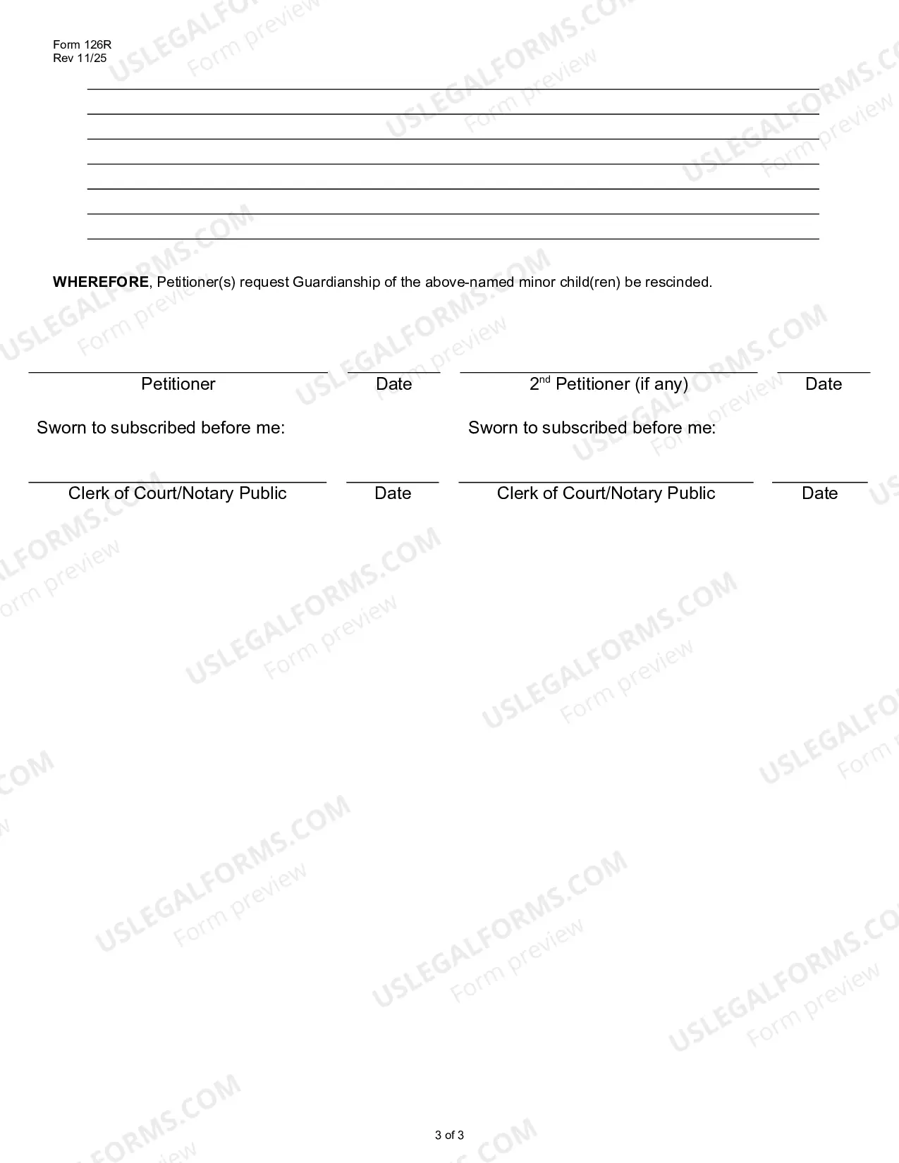 Preview Petition to Rescind Guardianship