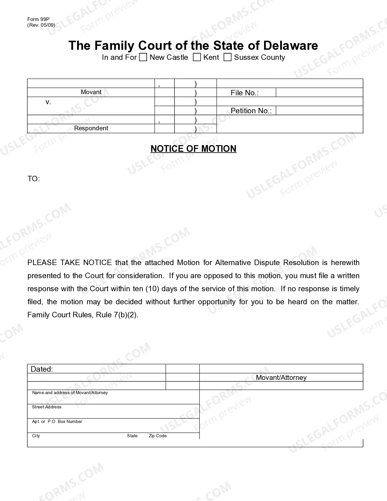 Preview Motion for Alternative Dispute Resolution
