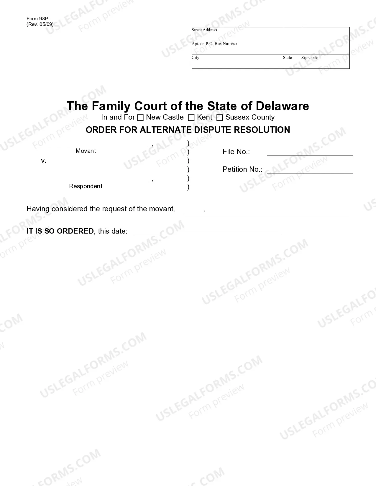 Preview Motion for Appointment of an Alternative Dispute Resolution Practitioner