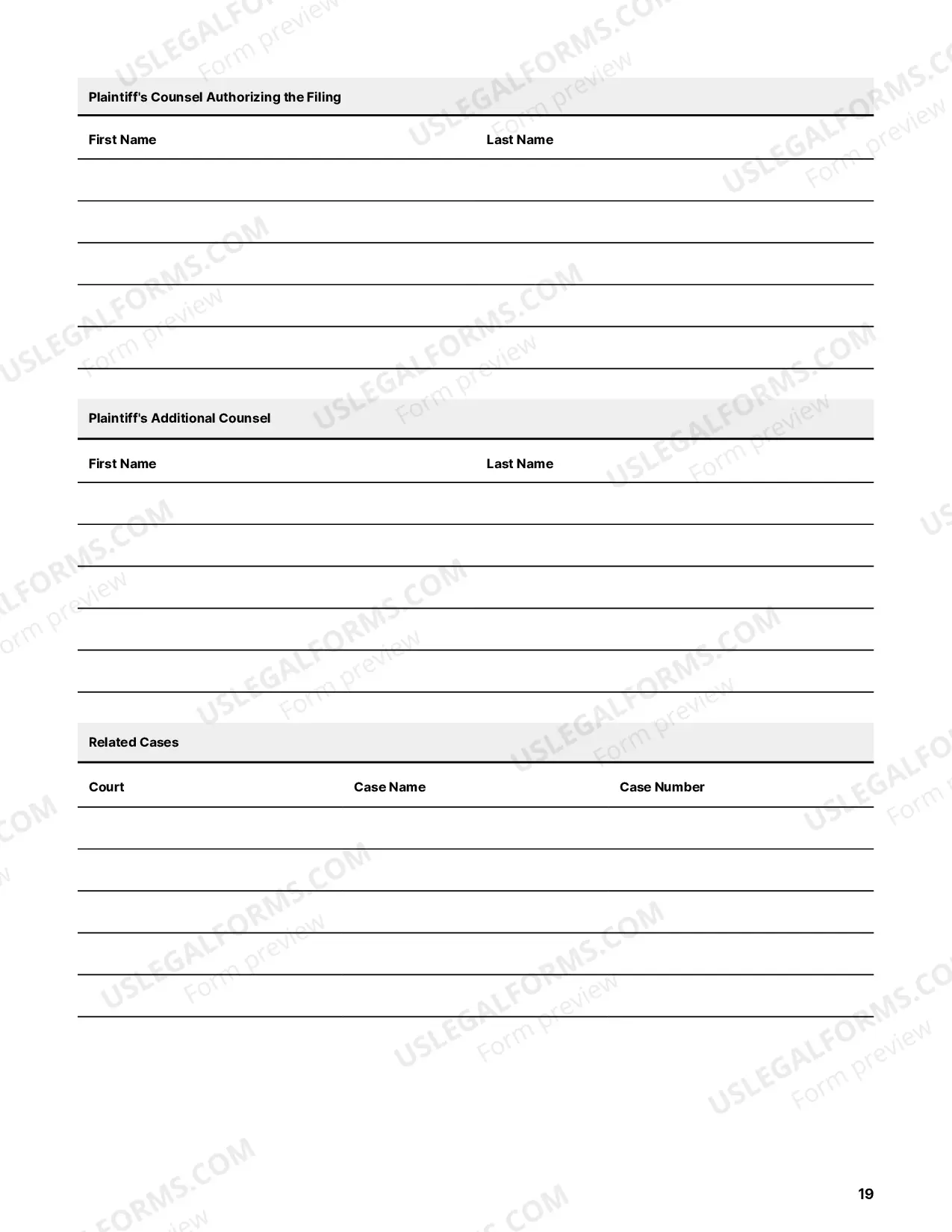 Preview Supplemental Information Form
