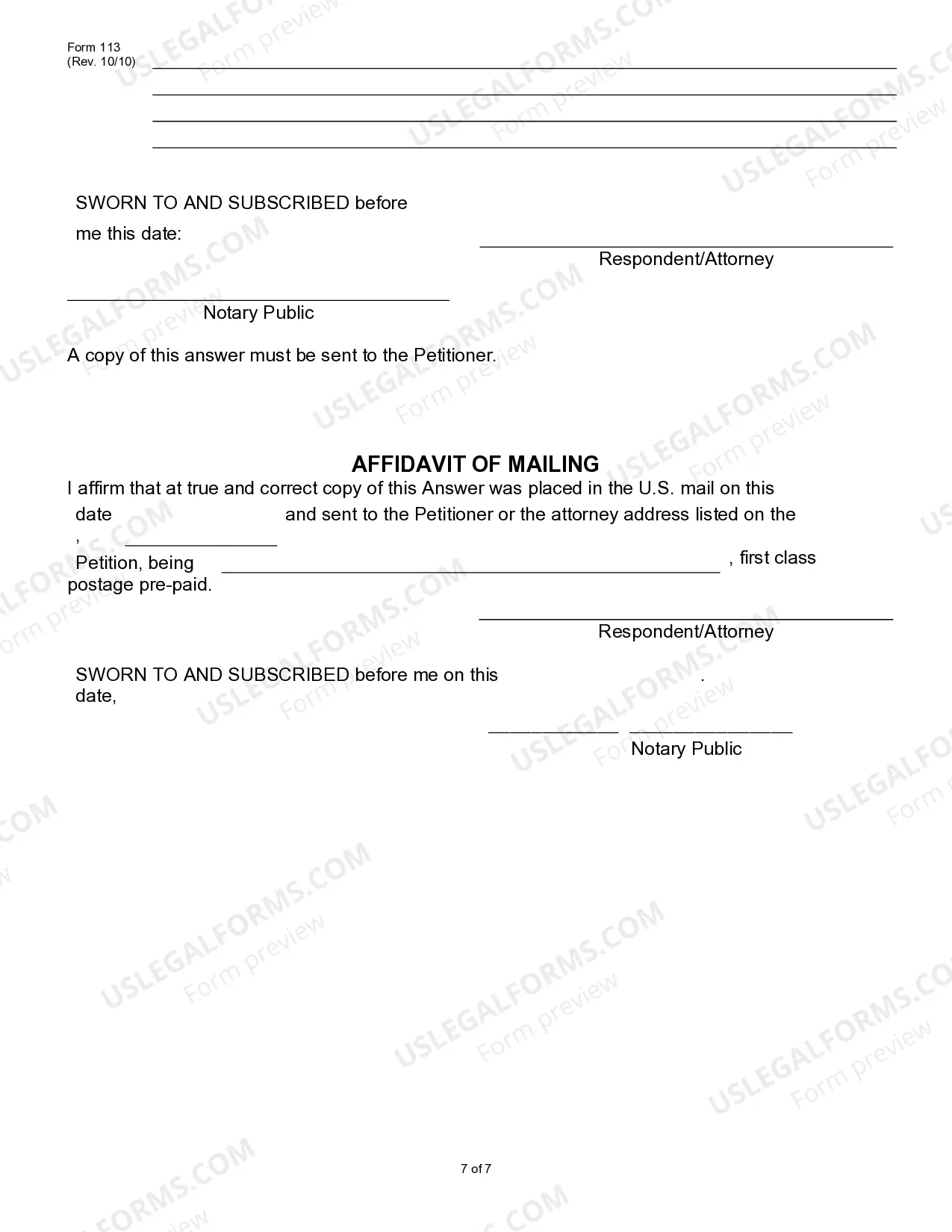 Preview Answer to Petition for Termination of Parental Rights
