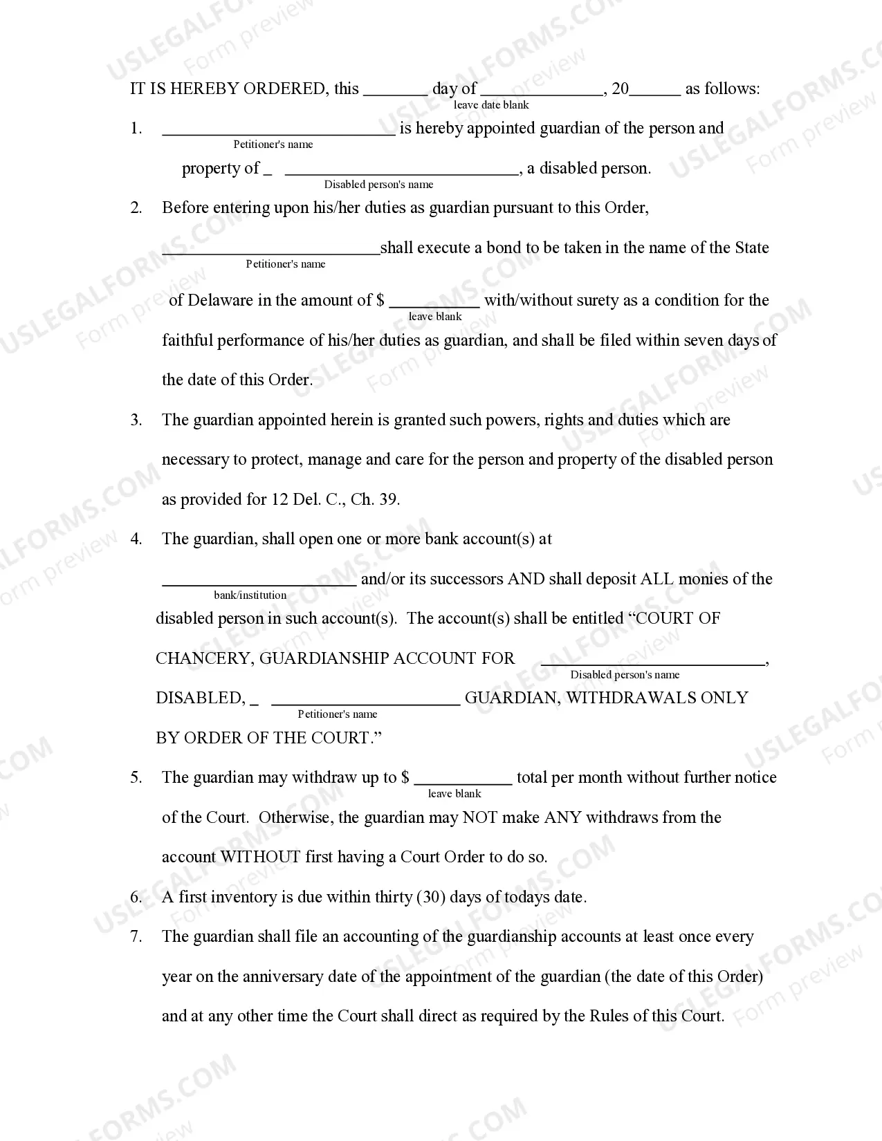 Preview Pro Se Final Order (For Appointment) Guardian of The Person And Property