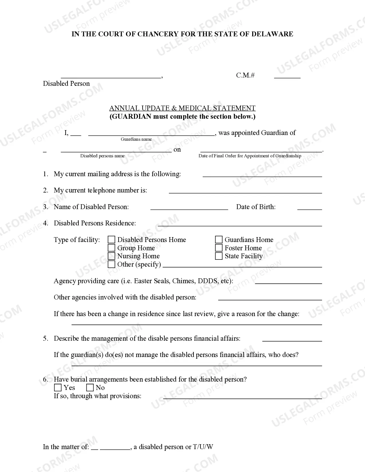 Preview Guardianship Accounting Packet - Fill-in Form